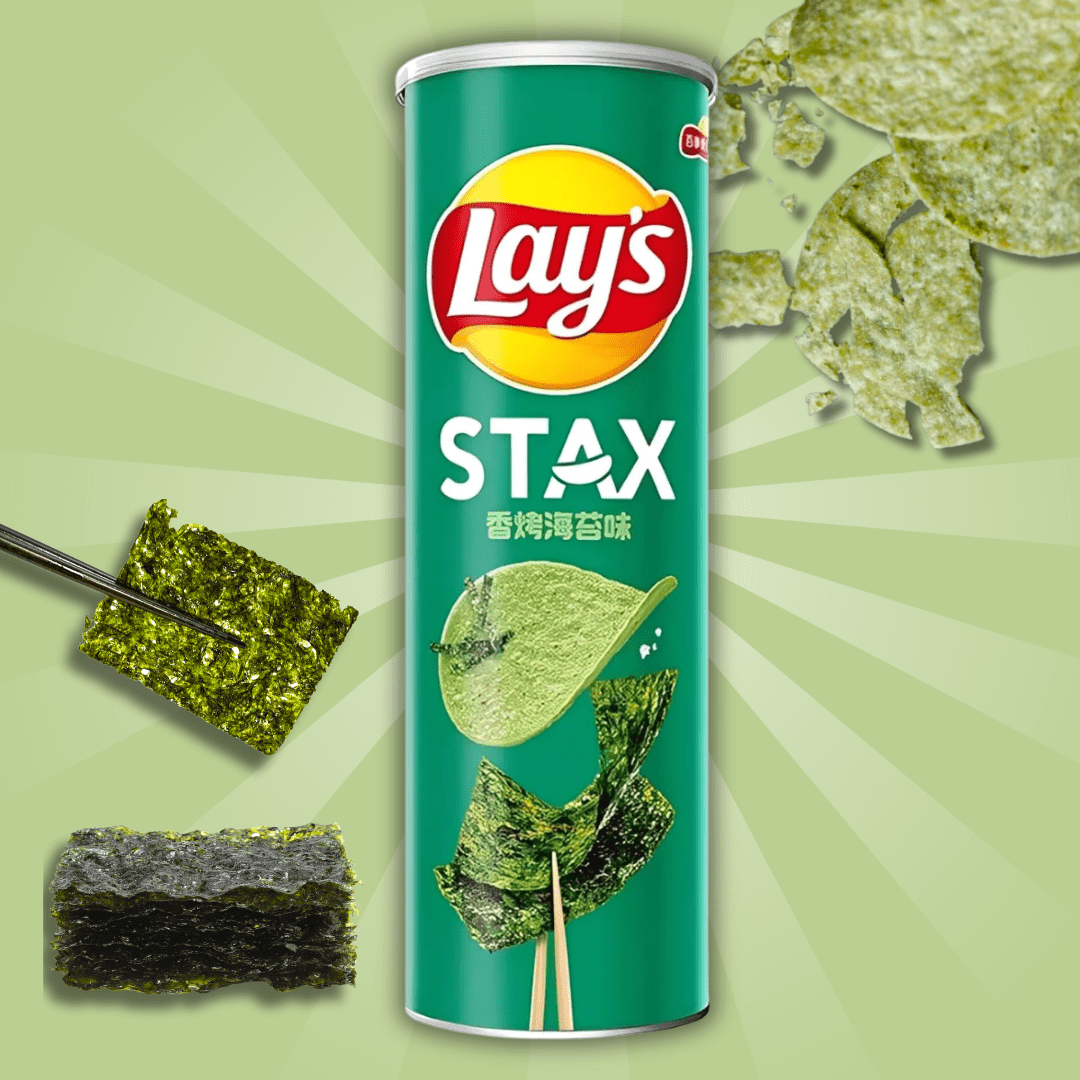 TEMU Lays Stax Roasted Seaweed – 90 G | Crispy Potato Chips With Roasted Seaweed Flavor