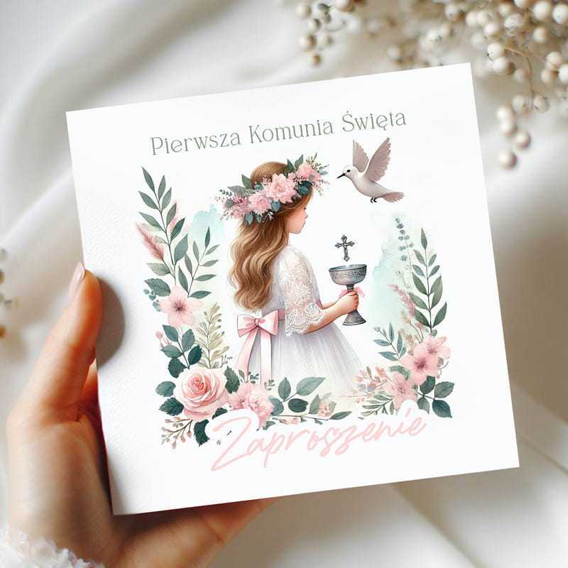 TEMU Invitations For Holy Communion Of -year-old Girl, 10 Elegant Invitations For Holy Communion, Girl Motif, Delicate , Occasional Cards For Guests