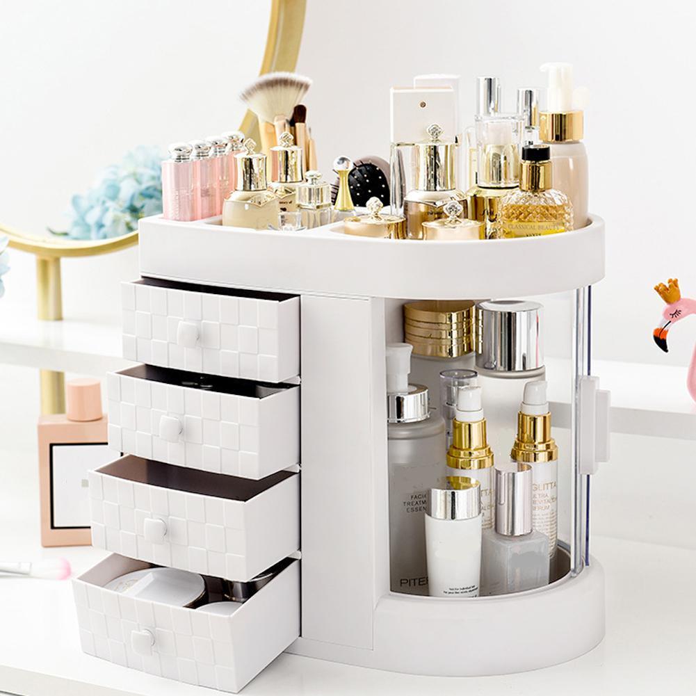 White Makeup Organizer with Drawer, Multifunctional Storage Box