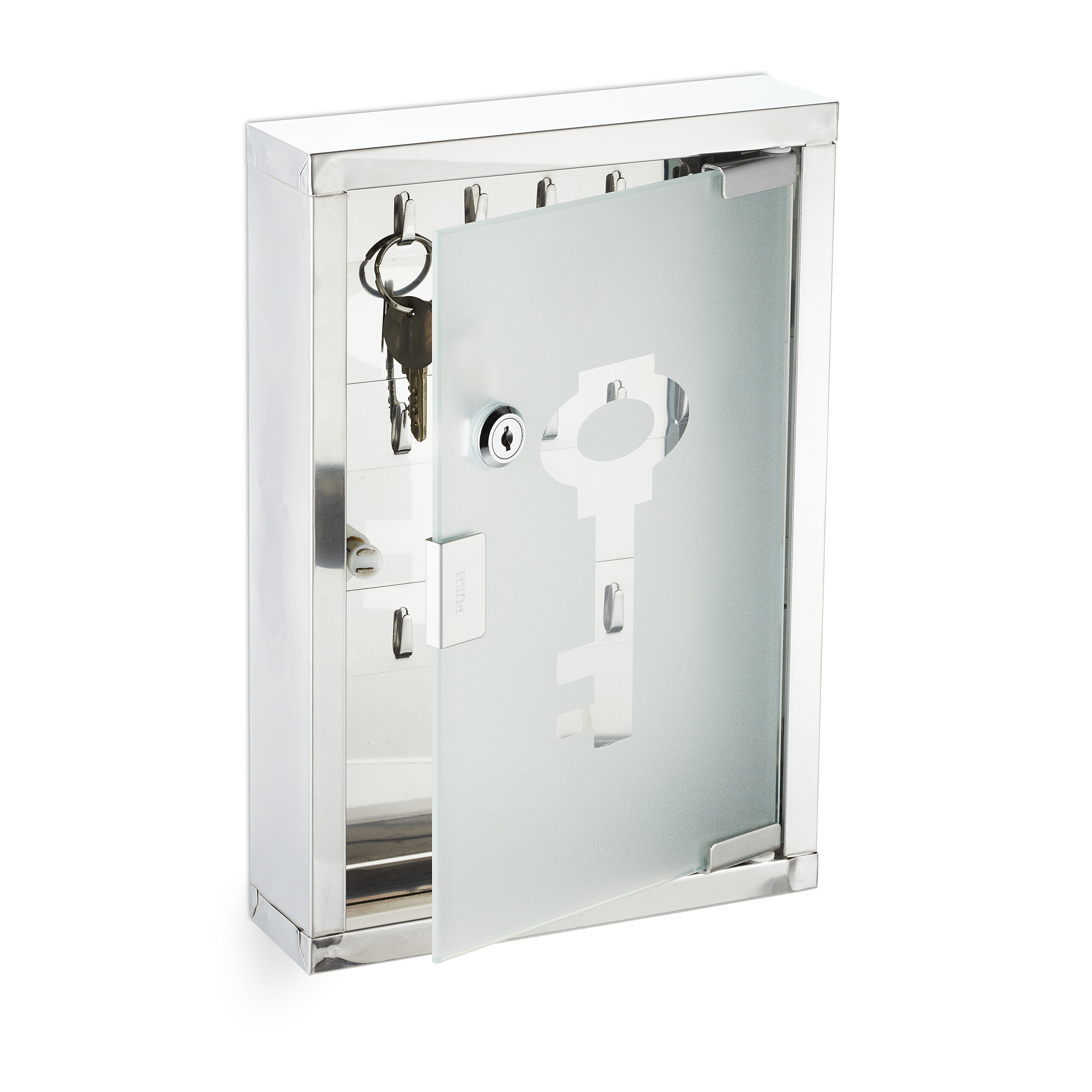 E-shop Schlüsselkasten in Silber - (B)22 x (H)32 x (T)6 cm
