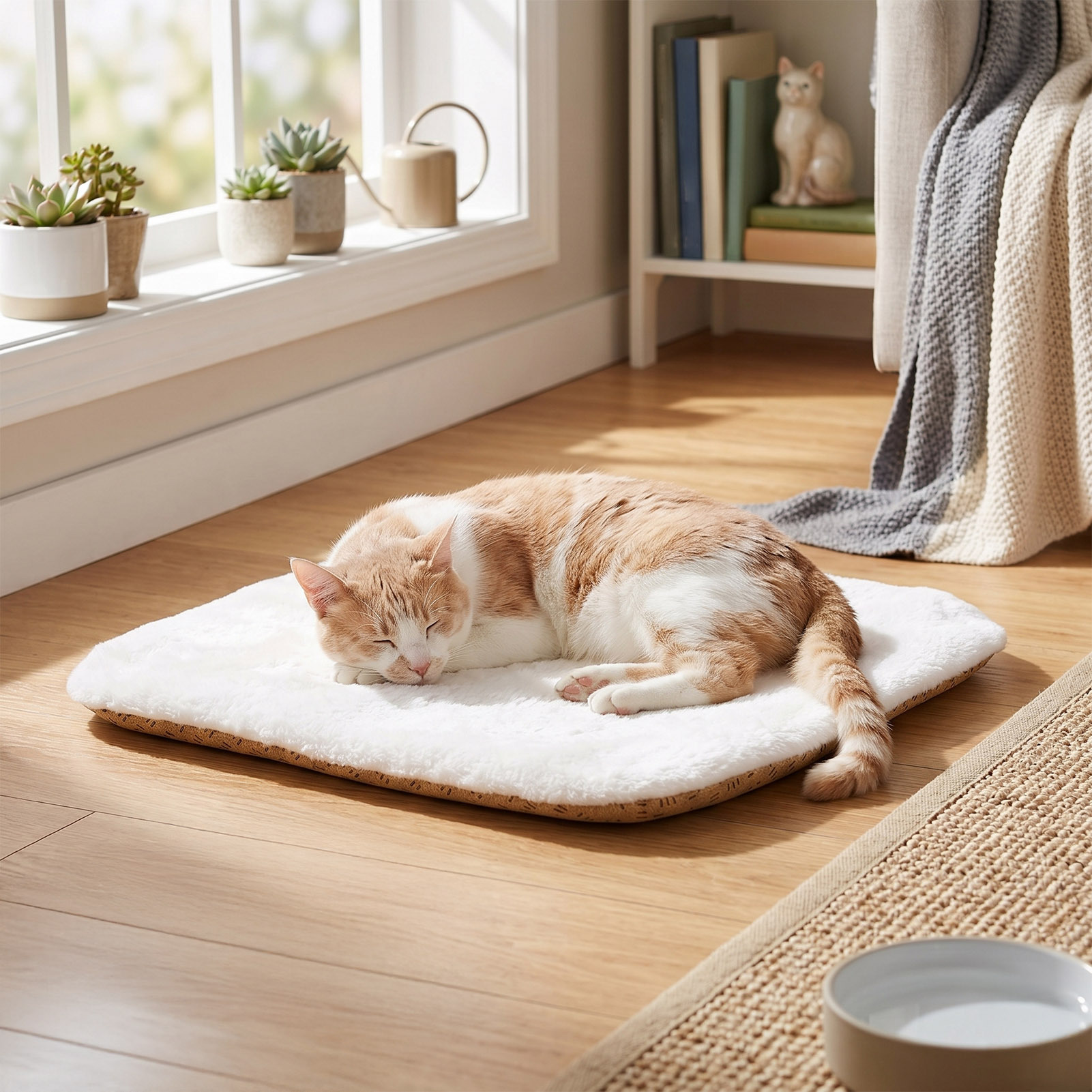 Square Soft Cat Sleeping Pad, Comfortable Pet Bed Cushion