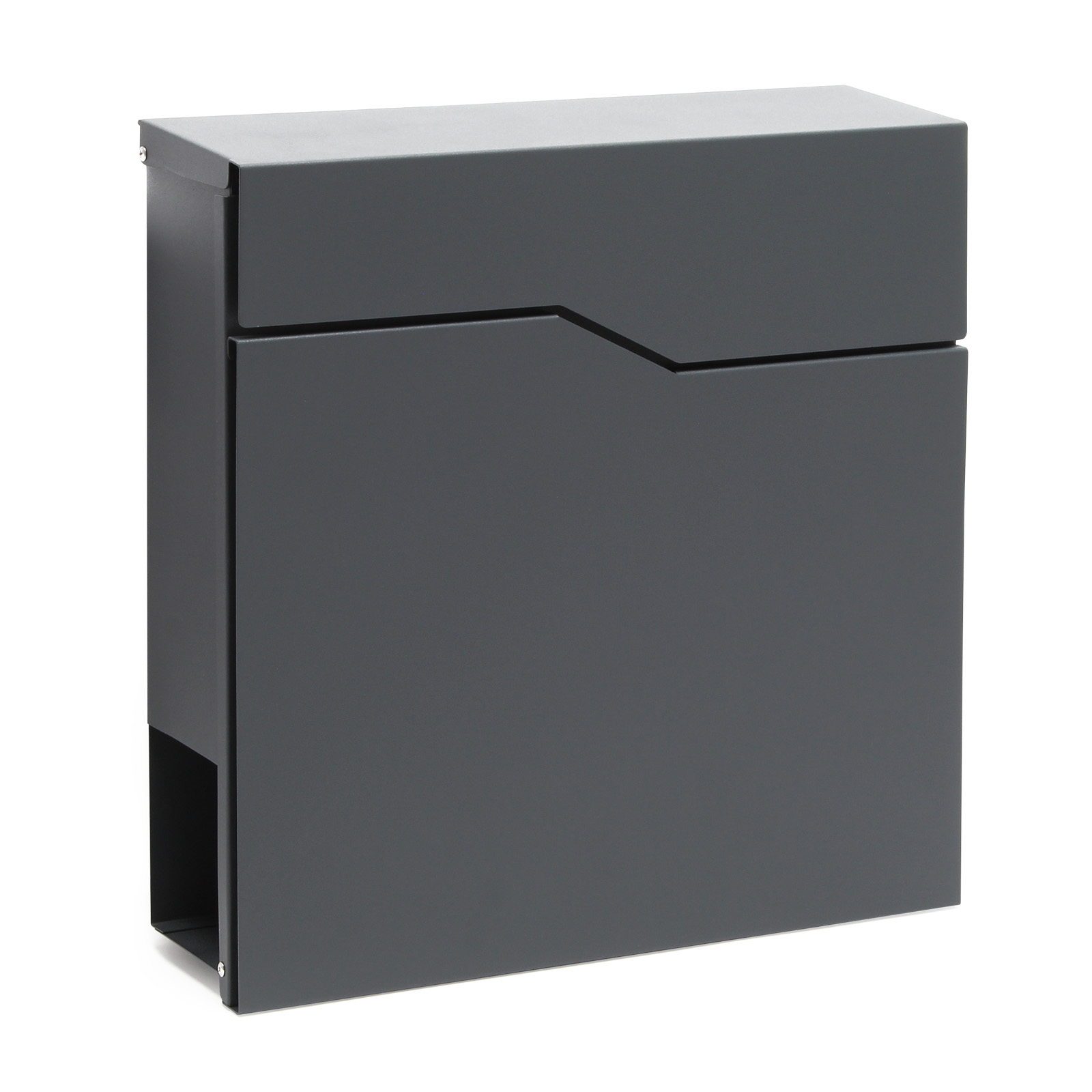 TEMU Wiltec Designer Letterbox V19 370 X 105 X 370 Mm, Wall-mounted Letterbox With Lock And Newspaper Roll, Powder-coated Steel Mailbox