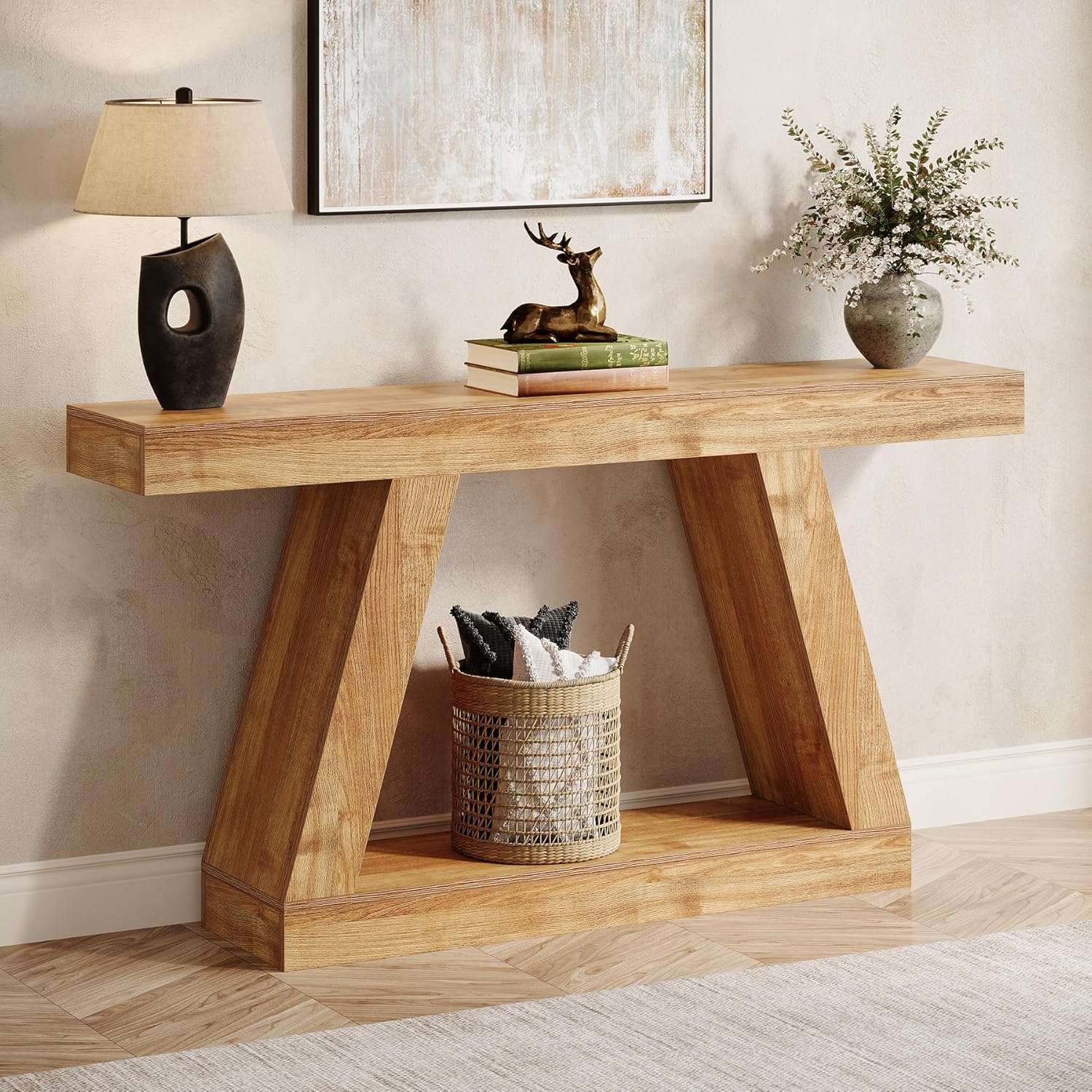 mesa de consola estilo  , 140 x 30 x 80 cm, mesa auxiliar, mesa  , mesa para sofá para  s pequeños, mesa de consola   con   de almacenamiento en la entrada para entrada, pasillo,  ,   natural