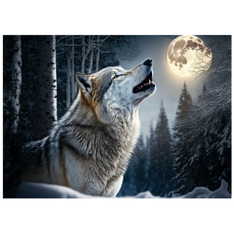 Image of Wolf Animal Gray On Non-woven Wallpaper For Bedroom Living Room Wall Decoration 14751vx