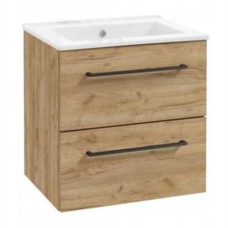 TEMU Bathroom Cabinet With Sink, 50 Cm, Wall-mounted, Oak Craft, , Pine