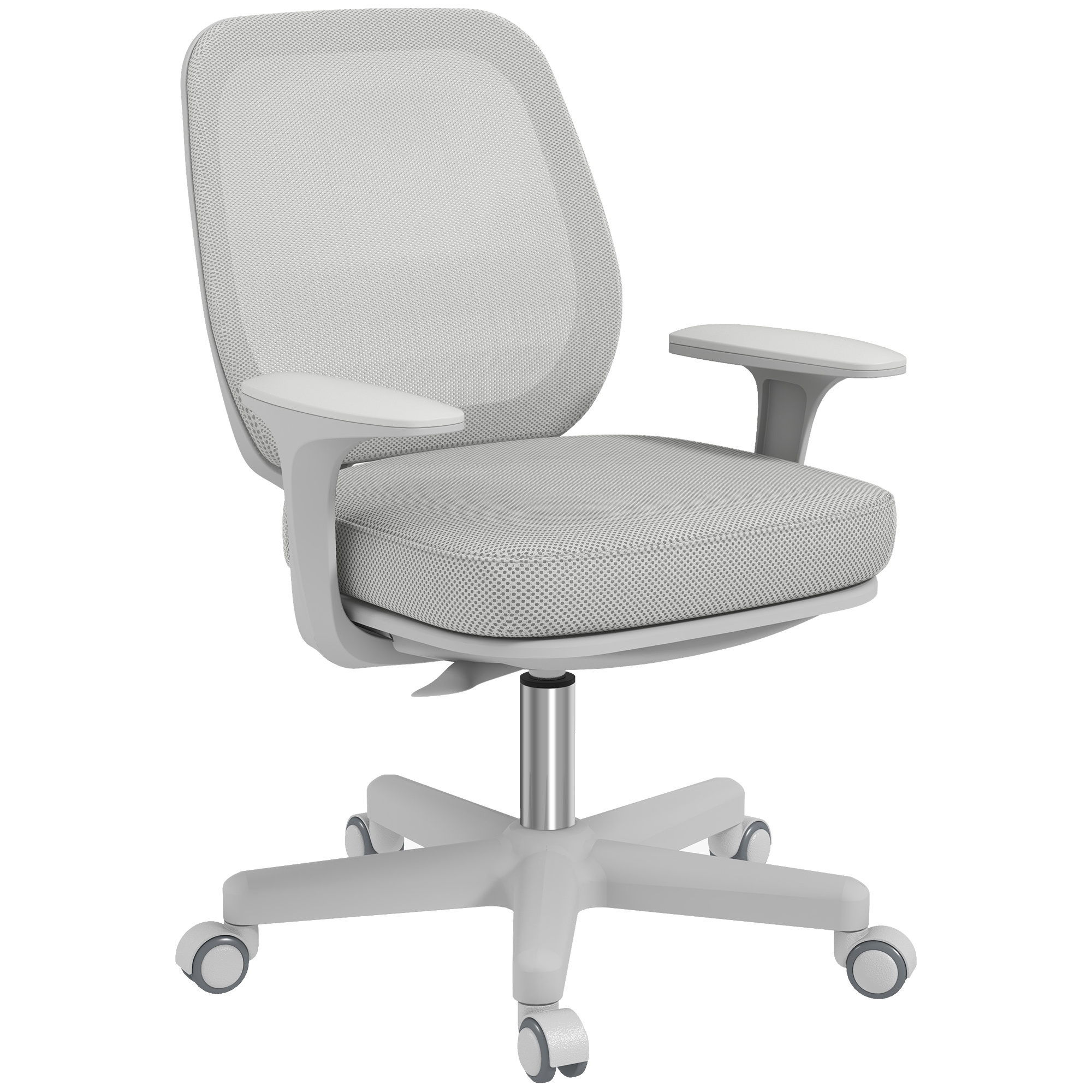 TEMU Vinsetto Chaise de bureau fauteuil de bureau tissu mesh hauteur réglable pivotante 360 accoudoirs sur roulettes