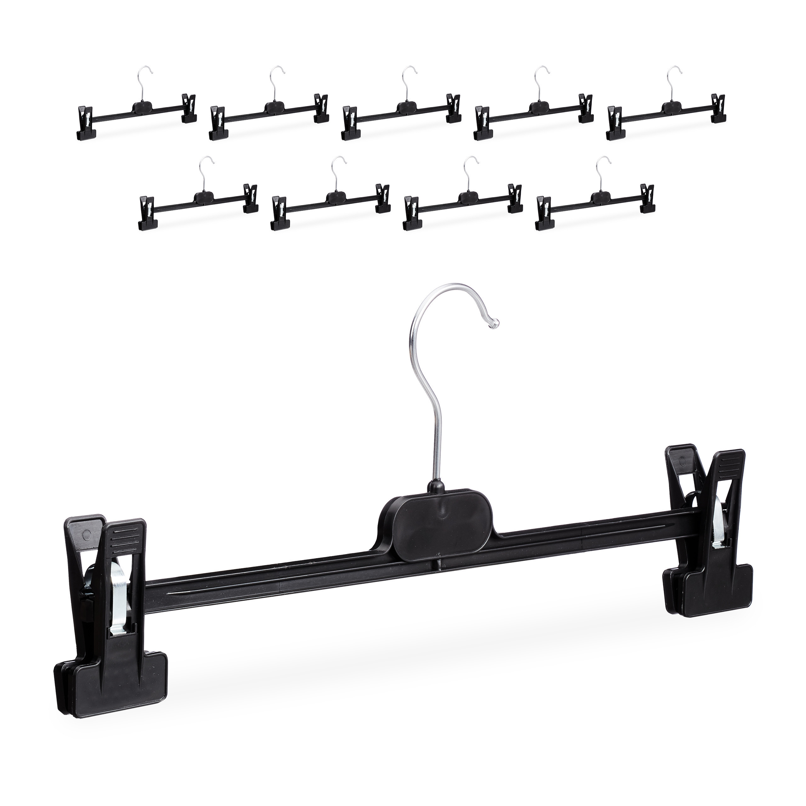 10-piece Set: Black Trouser Hangers