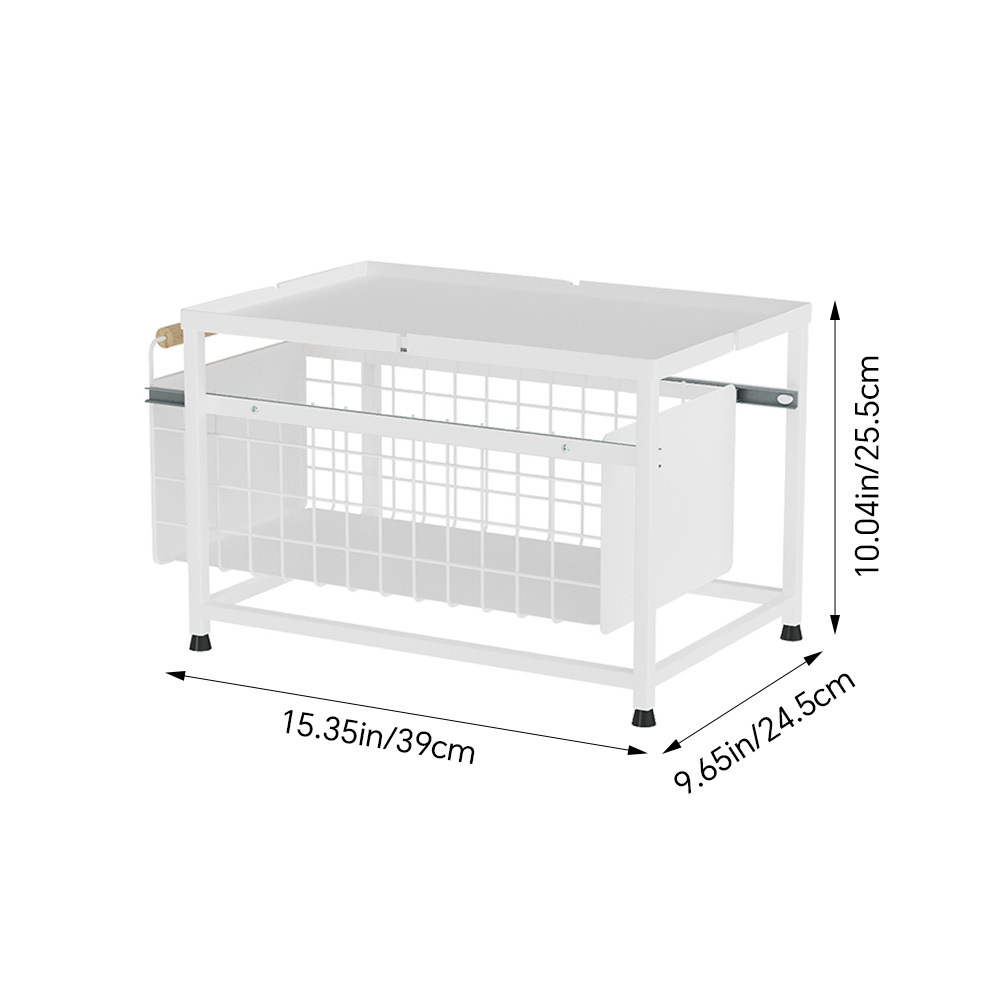 Under-Sink Storage Rack with Multi-Tier Drawer Design