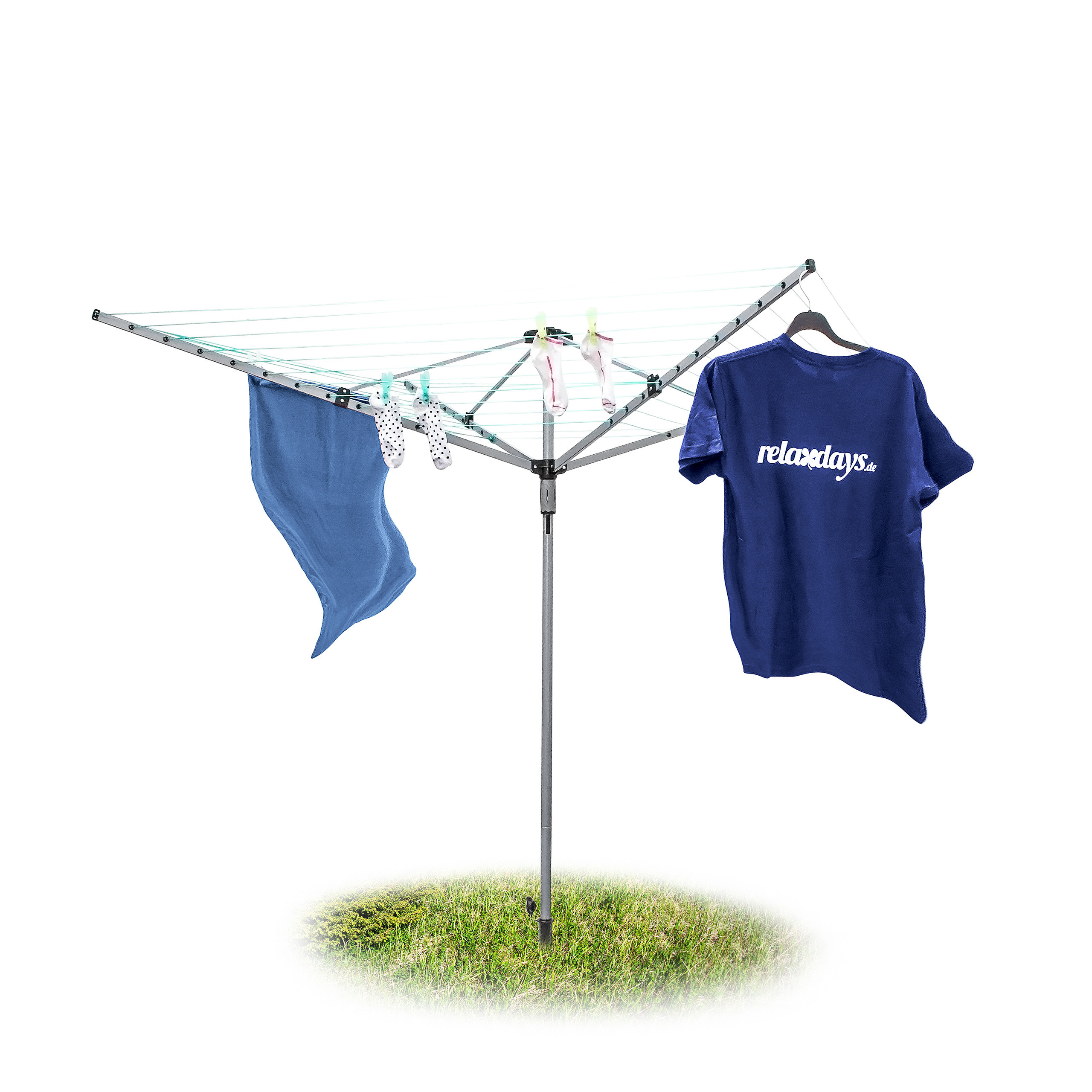 Clothes Drying Rack In Silver - (w)242 X (h)184 X (d)242 Cm