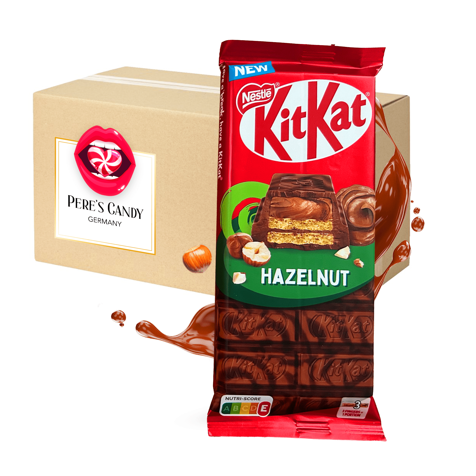 Image of Kitkat Hazelnut Bar 4-pack - 4 X 99g - Kitkat Hazelnut Sharing Bars With Crispy Kitkat Wafer, Hazelnut Flavored Filling, And Coated With Thick, Marbled Milk And Dark Chocolate Swirls 396g