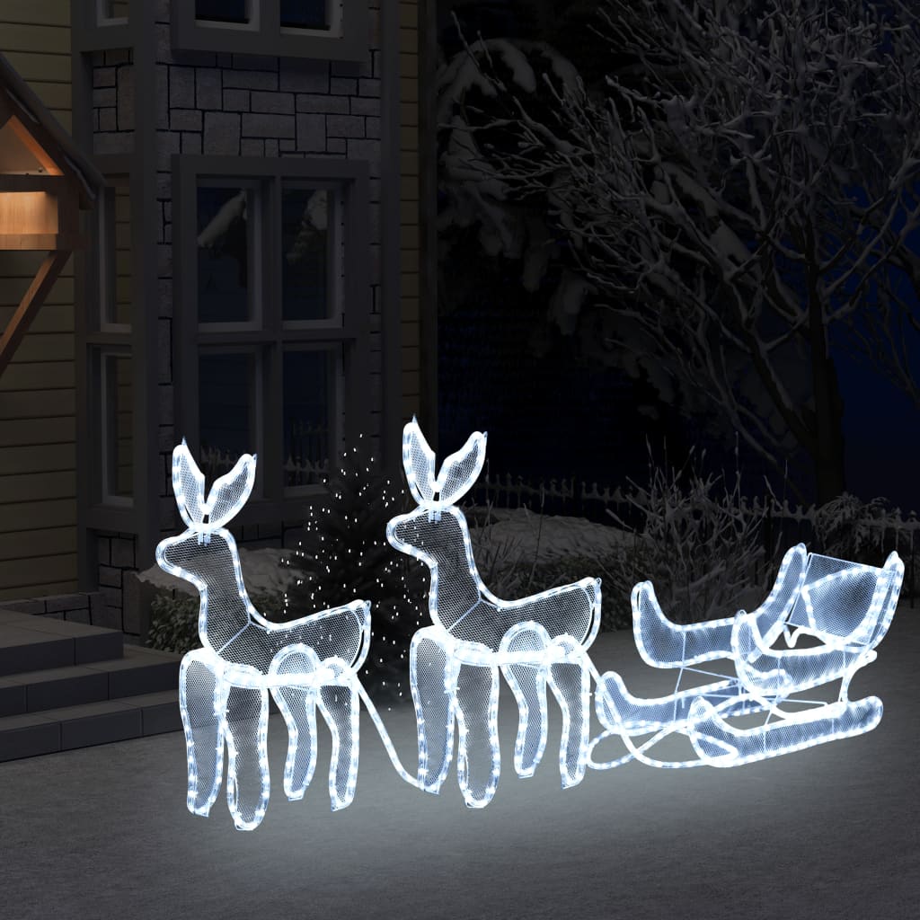 

Christmas Lighting 2 Reindeer And Sleigh Mesh 648 Leds