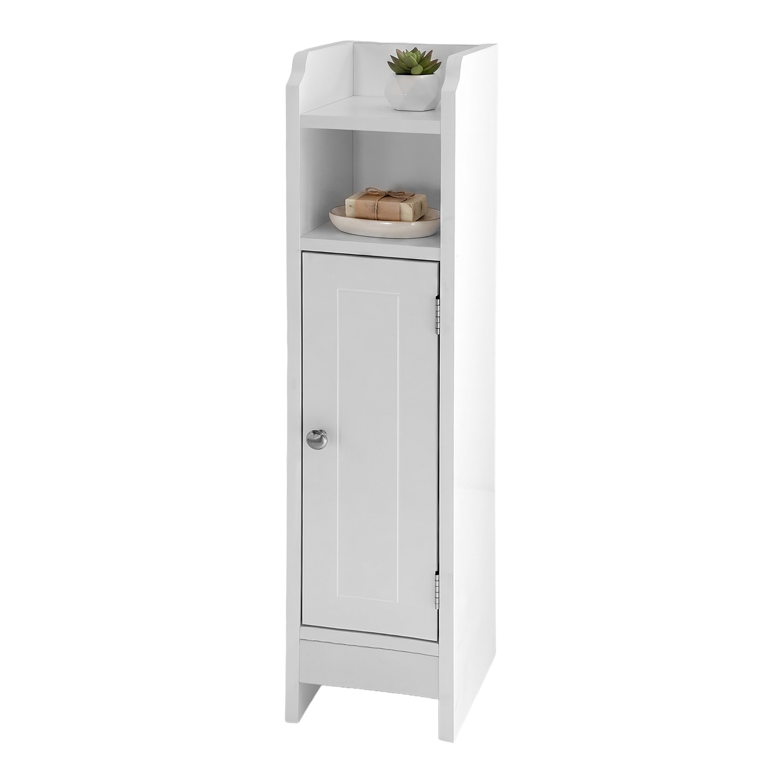 Image of Bathroom Cabinet In White - (w)18 X (h)80 X (d)20 Cm