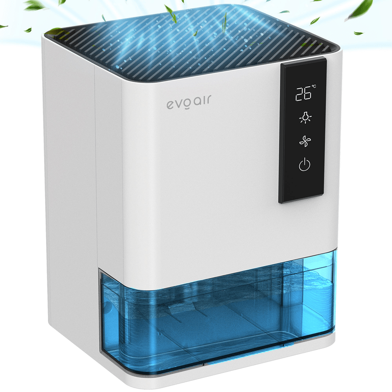 TEMU Hidry Dehumidifier, 700ml/24h, Humidity/temperature Sensor, 7-color Ambient Light, 1l Tank, 2 , Auto Function, White