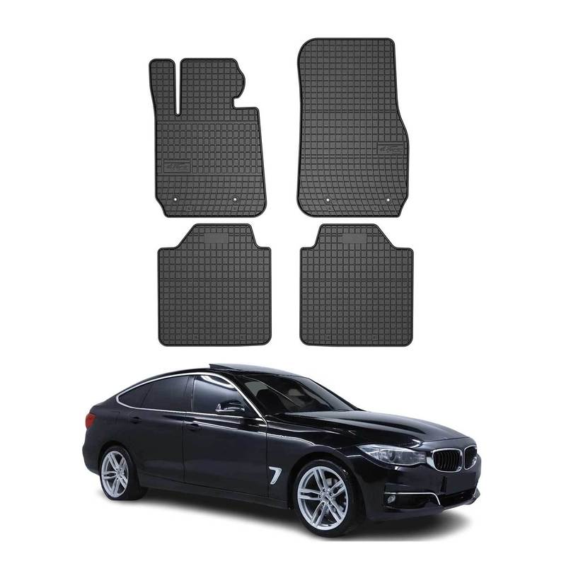 Image of Rubber Floor Mats For Gt F34 2012-2023, Black Rubber Car Mats, 4-piece Set