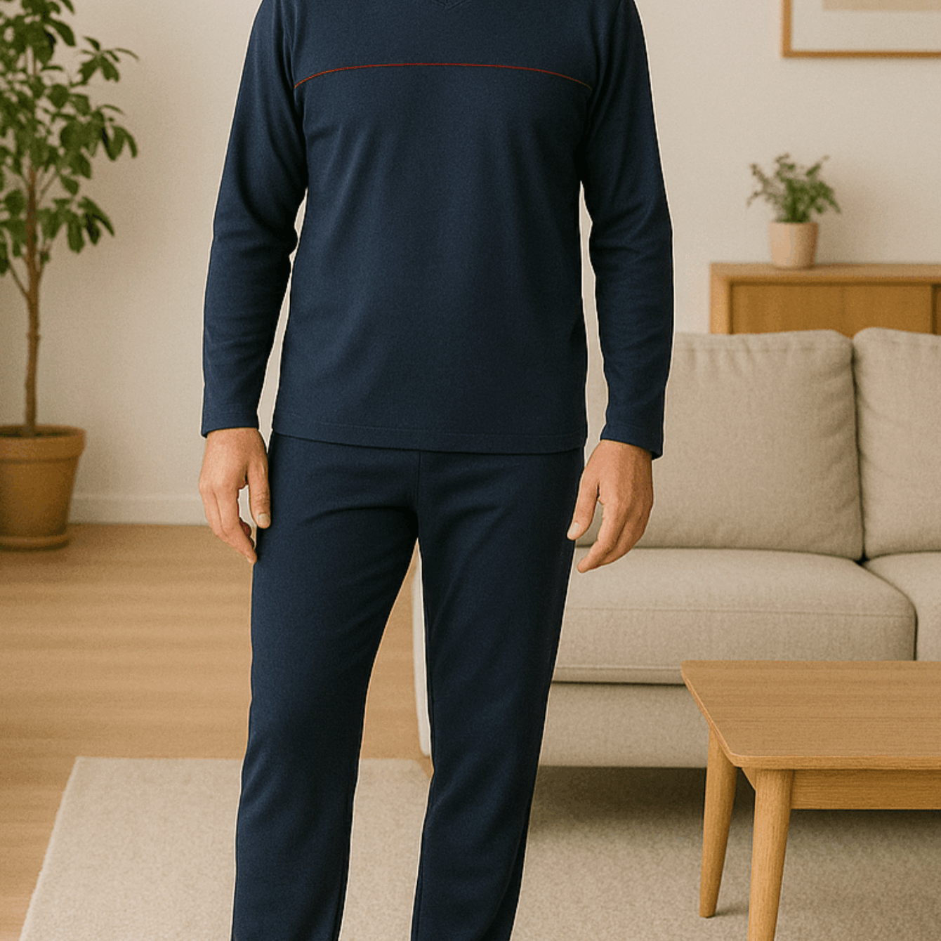 Men'spajama Set Blue Long Sleep Set Sizes M L Xl Xxl 3xl