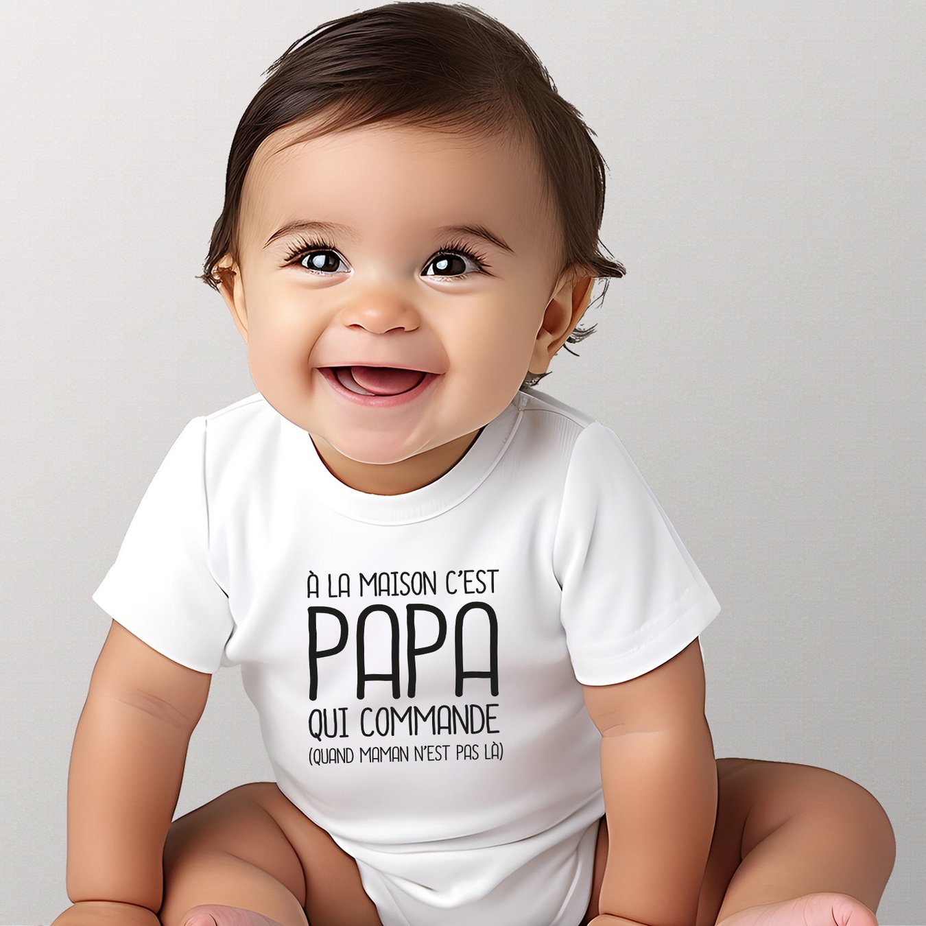 TEMU Body bébé 100% coton peigné, , avec impression - A C'EST PAPA QUI COMMANDE 2 WAF - Livraison rapide