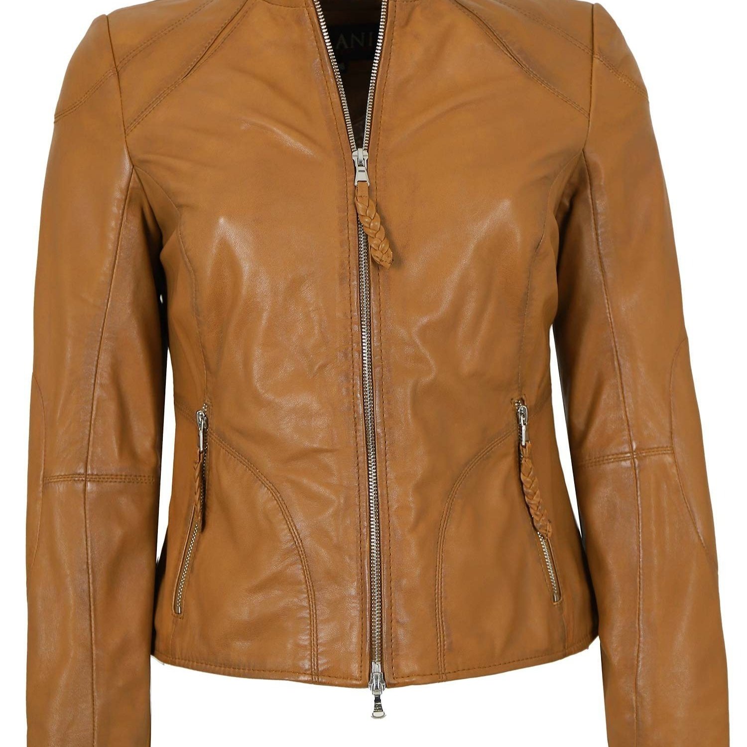 Women's Genuine Leather Lamb Jacket In Brown