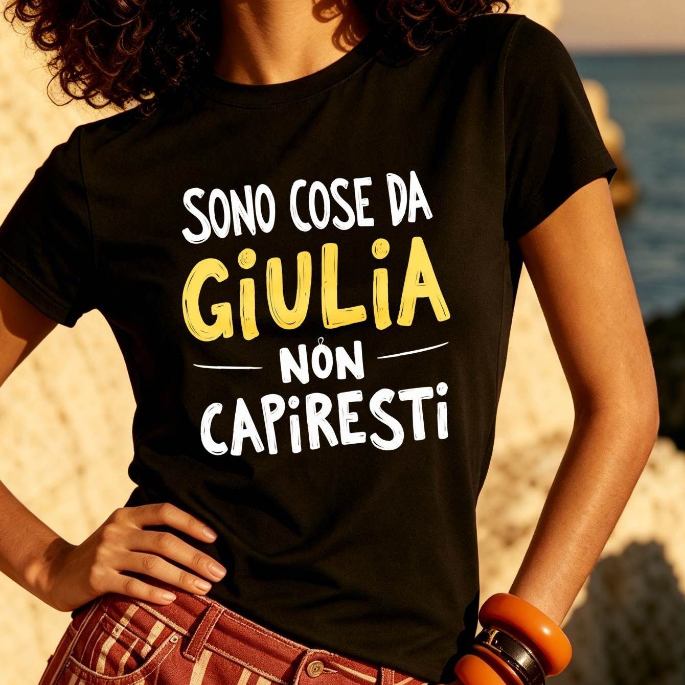 TEMU Casual Estivo, T-shirt Donna, Stampa Typografica Italiana Cose Da Non Capiresti, Cotone e Traspirante, Spiaggia al Tramonto e Vacanze al Mare,