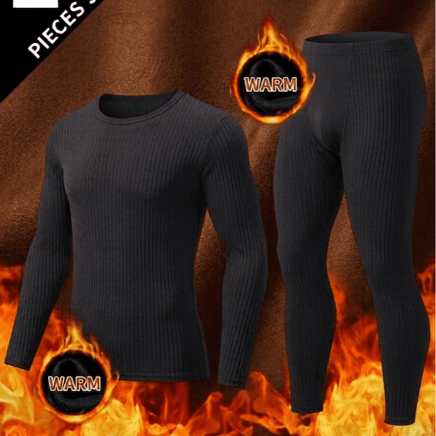 TEMU 2pcs Men's Thermal Underwear Set, Autumn/winter Long Johns, + Pants, Adult Turtleneck Underwear Set (long Johns & Long Sleeve Top)