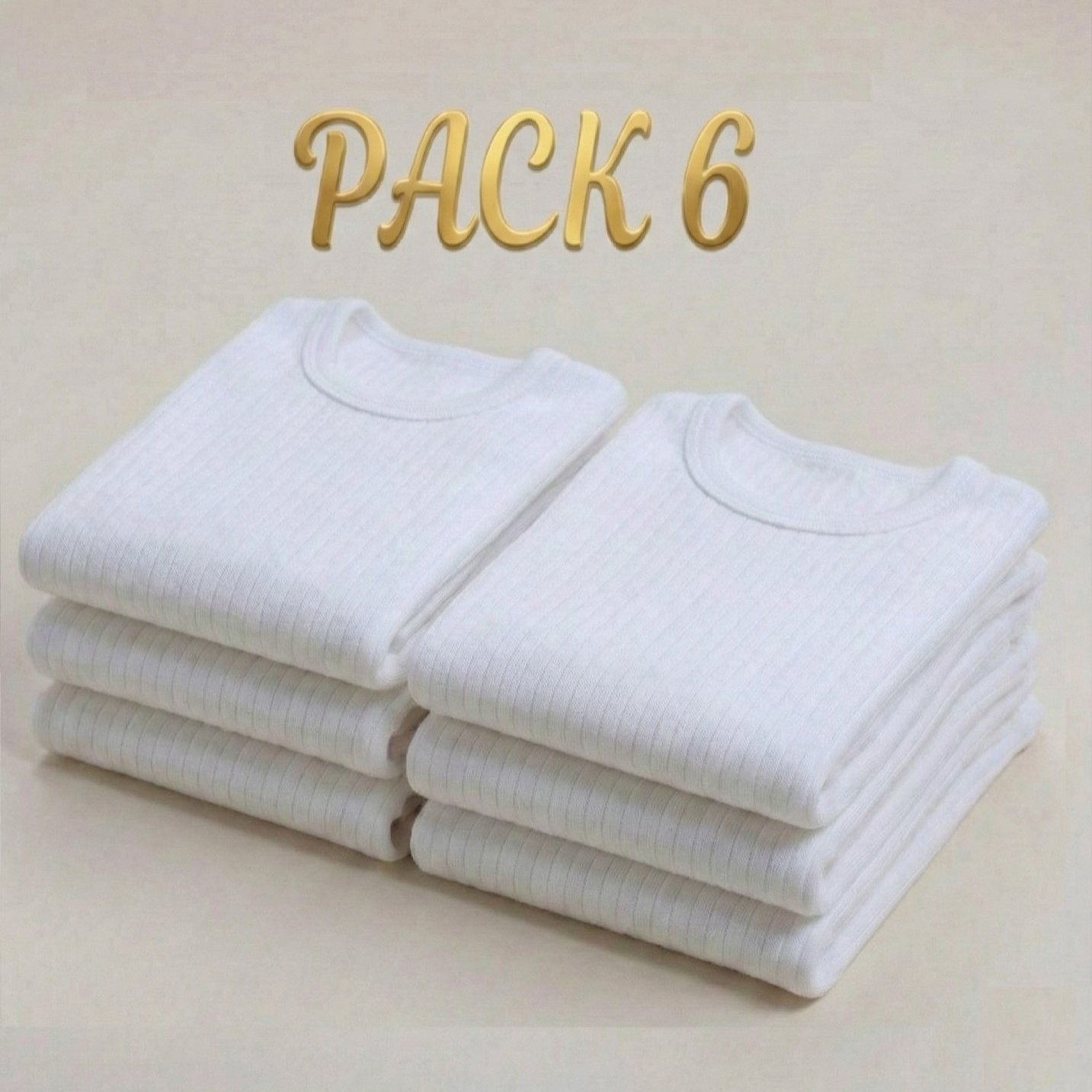 TEMU Pack 6 Camisetas Interiores Niño 100% Algodón Afelpadas Térmicas Larga Ropa Interior Invierno Natural Tallas 2 4 6 8 10 12 14 Años