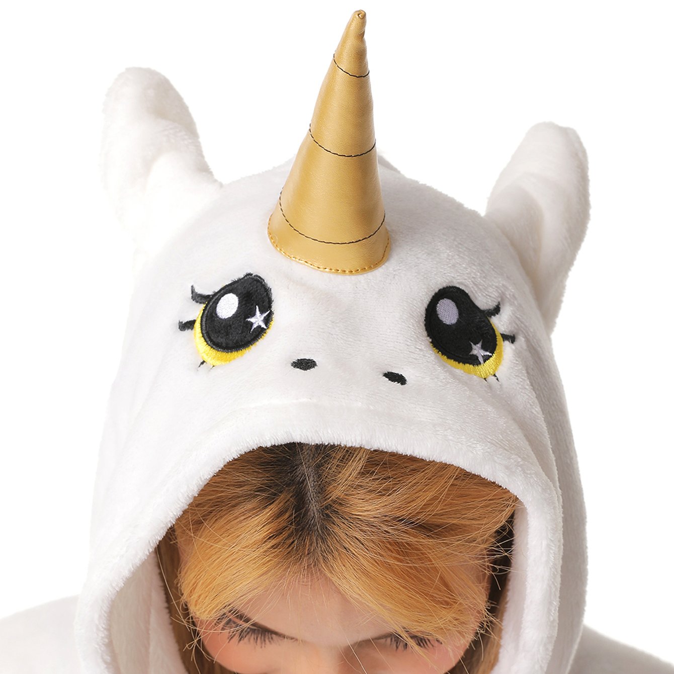 Image of White Unicorn Costume For Women, Men, Adults - Carnival, Mardi Gras, Halloween Onesie, Full-body Jumpsuit, , Plush Animal Costume