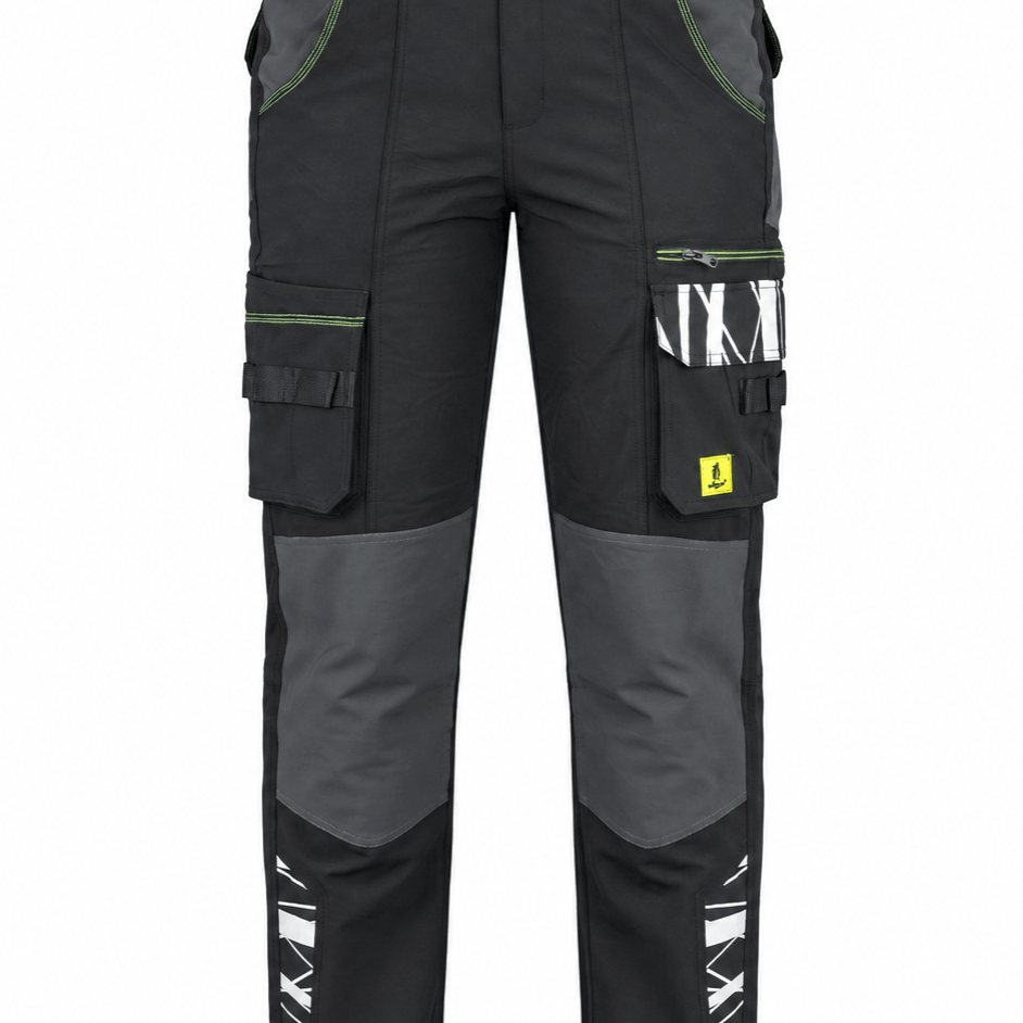 Image of Men's Softshell Cargo Pants - Elastic & Breathable, 6 Pockets With & Zipper, Retaining Loops, Leisure Pants For Outdoor, Trekking & Everyday Use