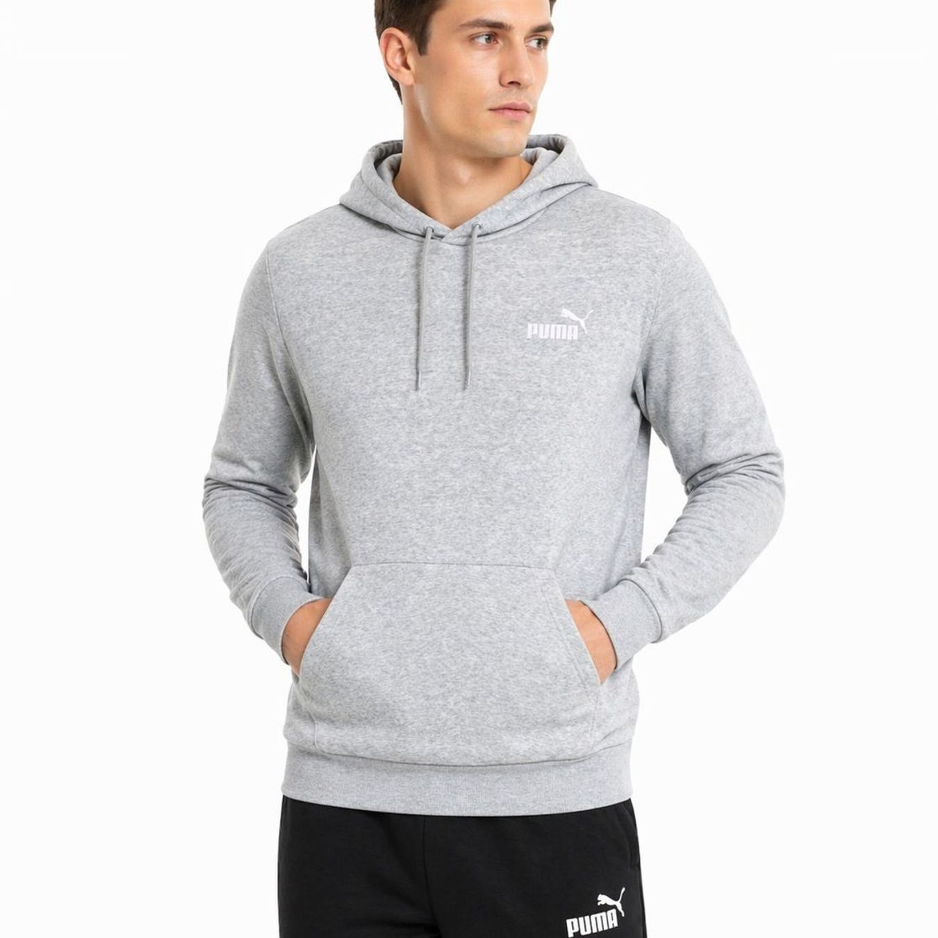 Image of Men's Cotton Hoodie With Hood, Gray, Xl, P1207