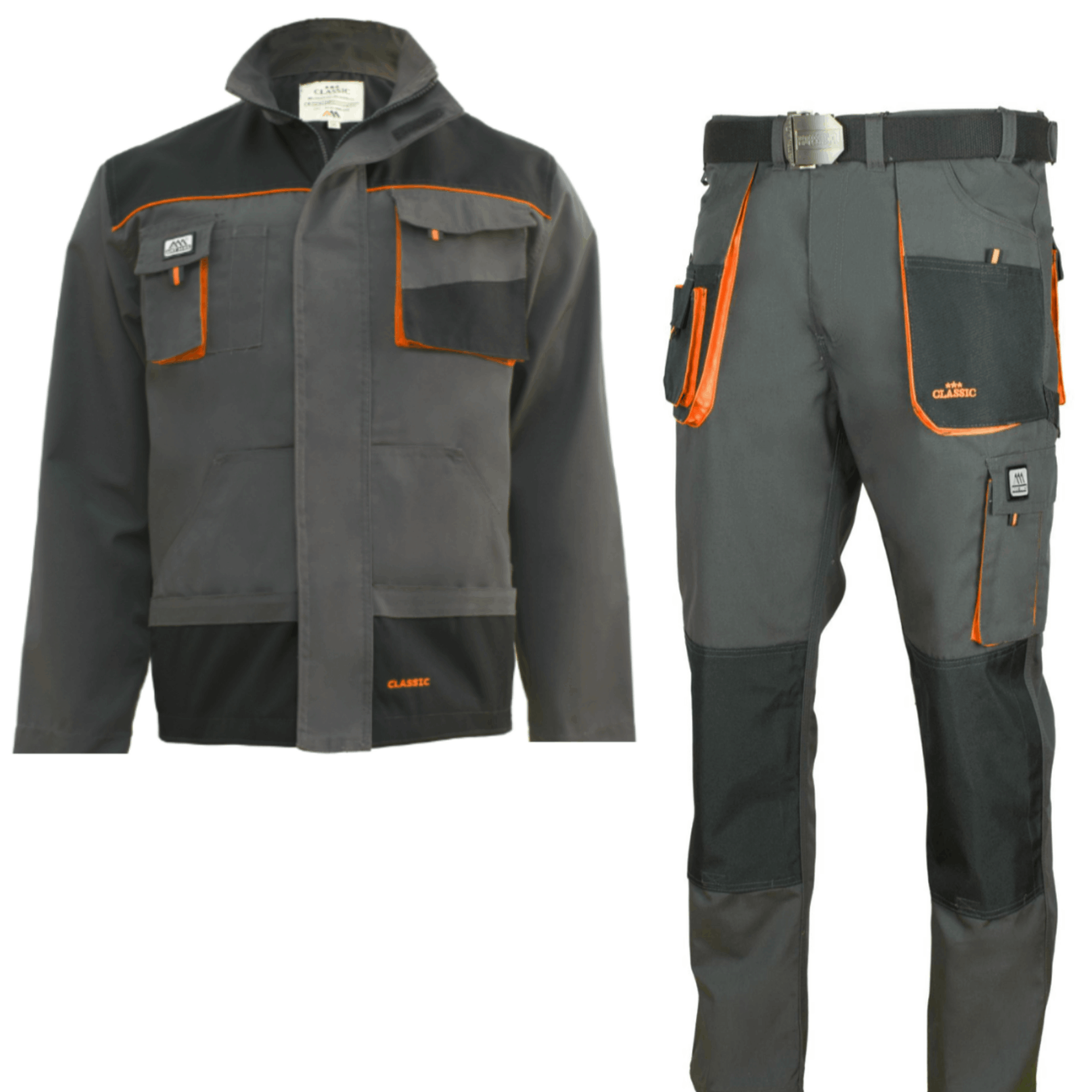 Professional Workwear Set Classic - Jacket + Trousers Canvas 270g/m² Reinforced & Knee Areas Many Pockets Durable & Comfortable