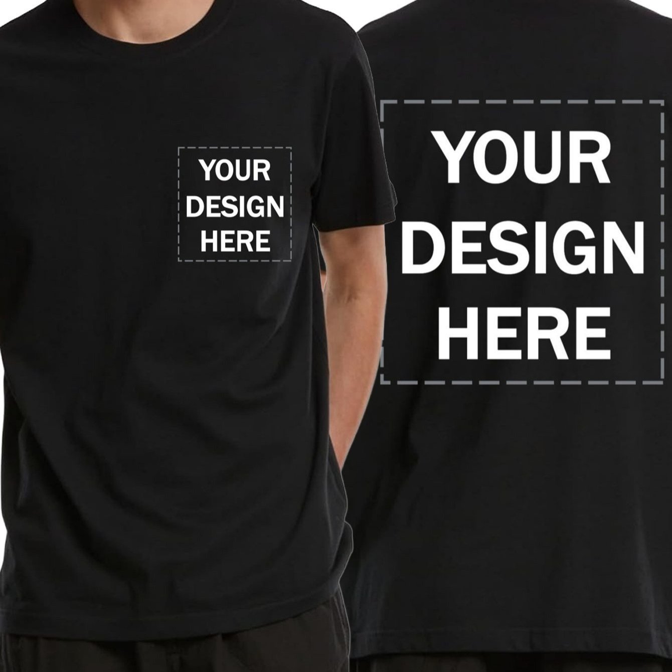 TEMU Men's T-shirt With Logo, Photo Or Customizable Designs, Printable On Sides, Creative And Personalized Design, T-shirt For Events And , Gift For