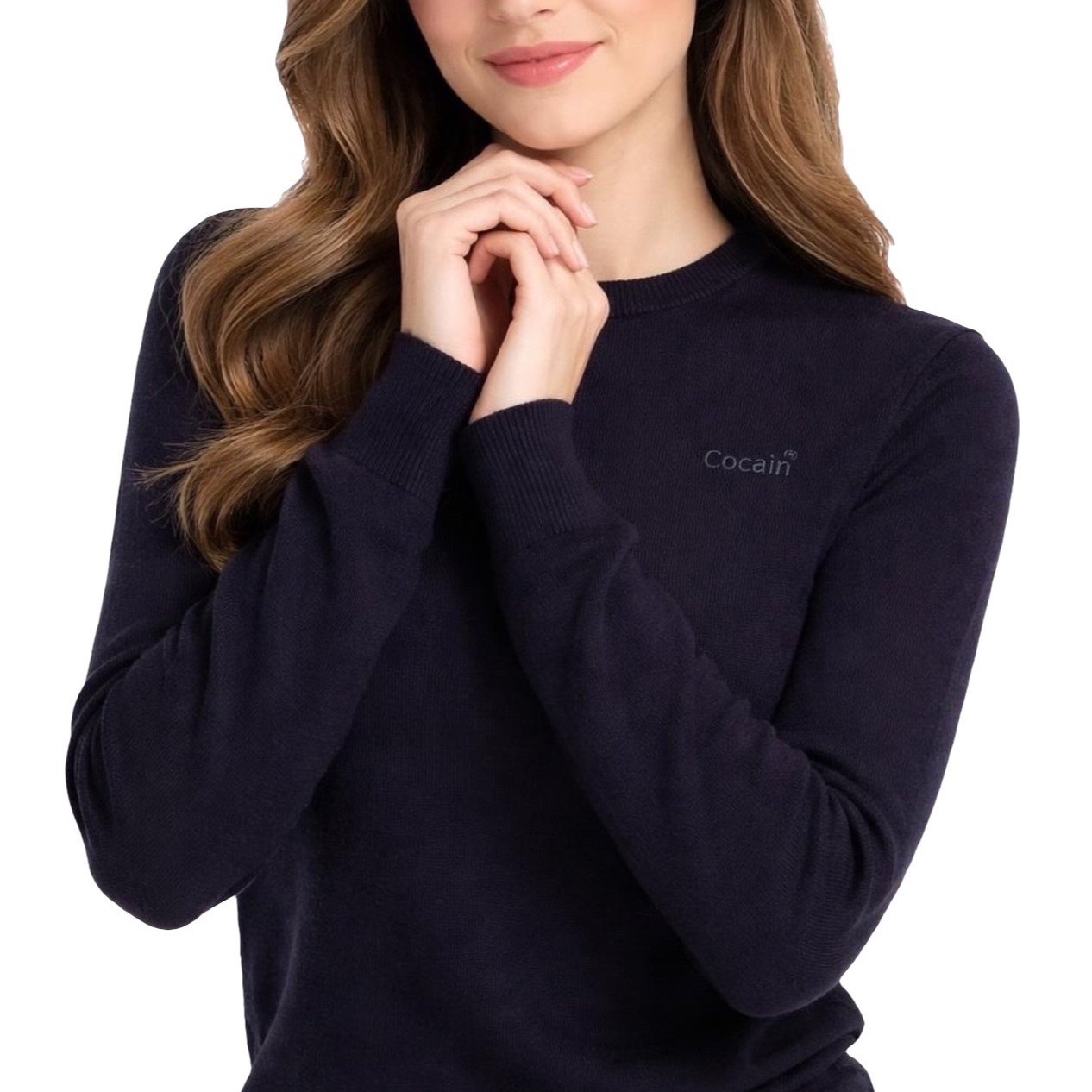 Image of Men's Casual Knit Sweater, Long Sleeve, Round Neckline, Solid Color, 100%, Small Logo, Regular Fit, , Outdoor Top, Hiking Clothing & Leisurewear, Knitted Sweater, Autumn Clothing, Winter Clothing