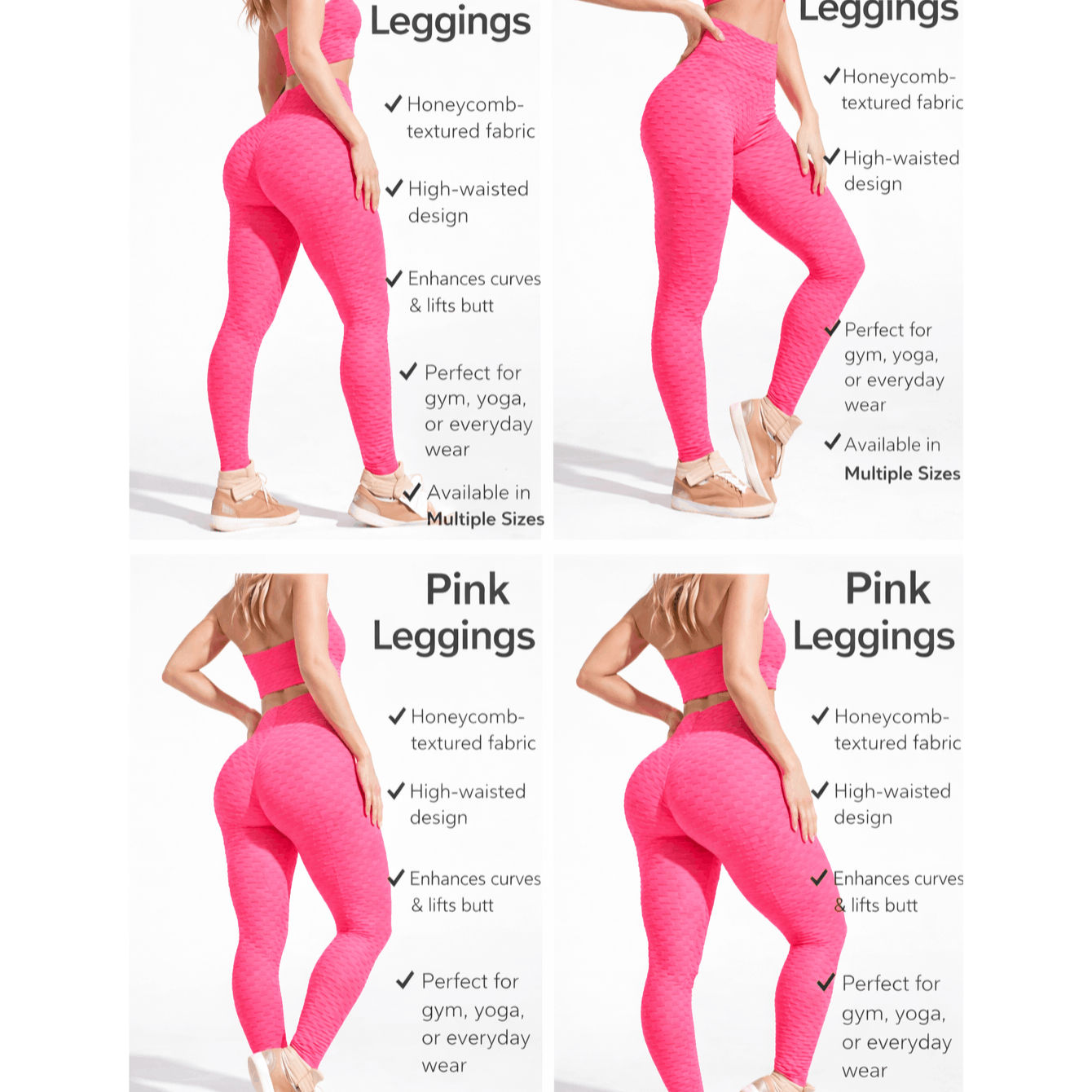 Honeycomb High-Waist Pink Active Leggings