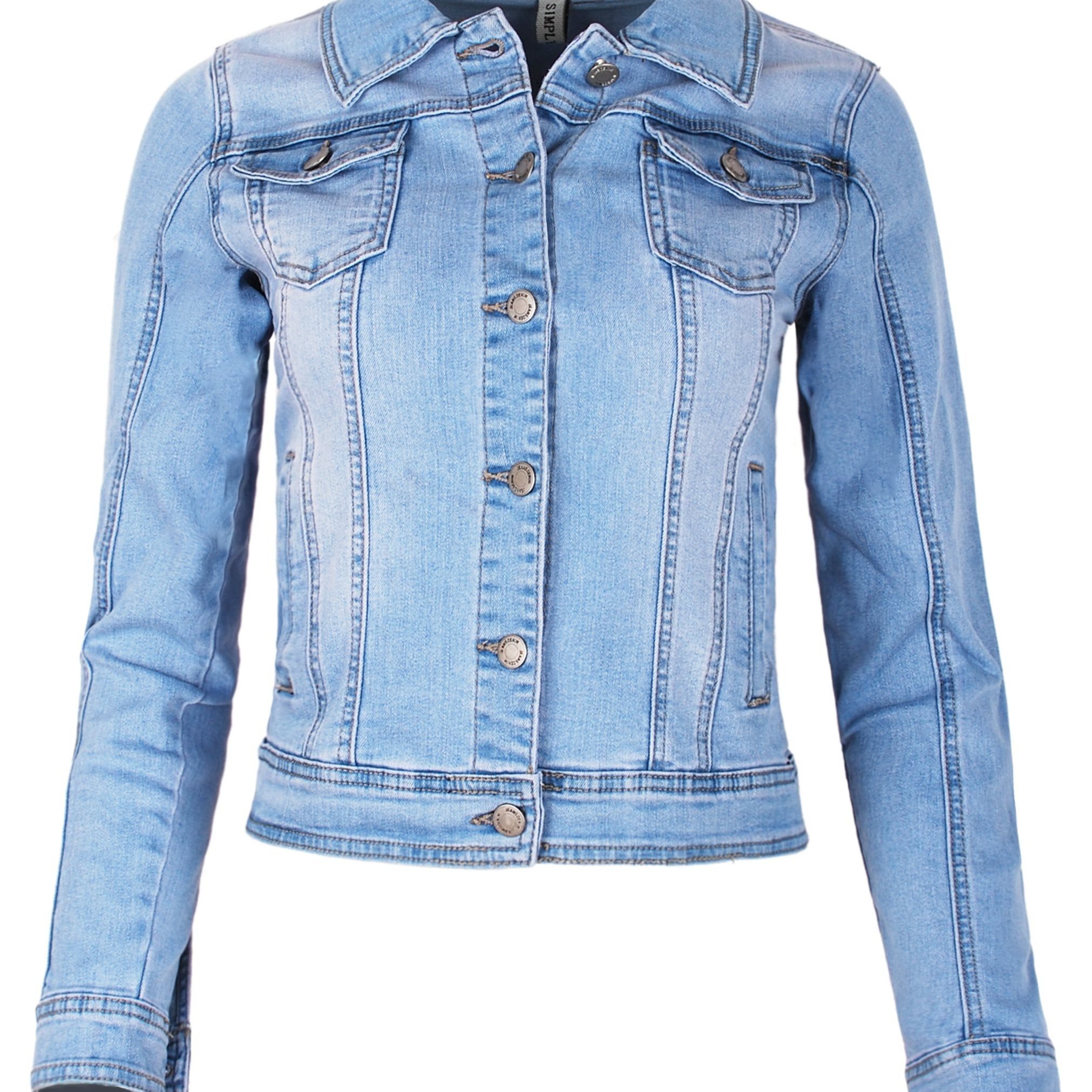 Fraternity Ladies' Jeans Jacket Denim Jacket Tailored Stretch