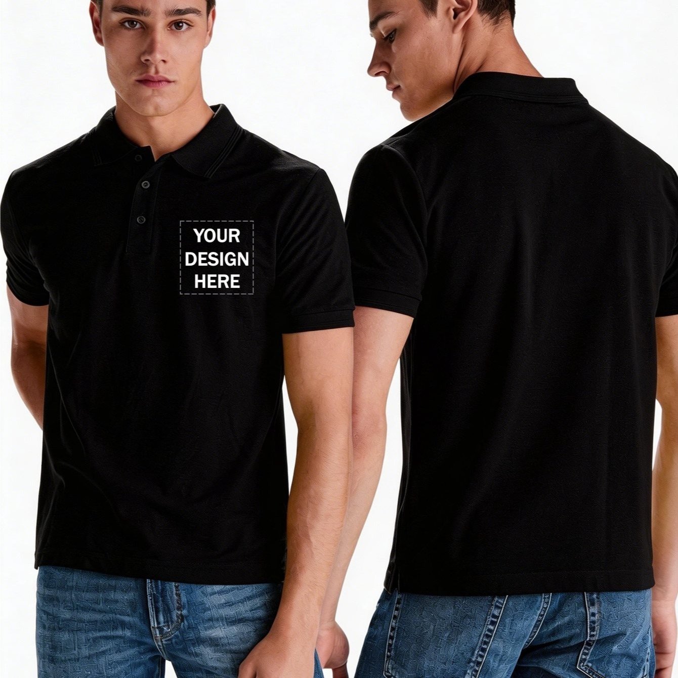 TEMU Custom-'s Shirt, With Small Logo Printed On The Left Front Side Of , Design, Photo, Advertising, Work Uniform, For Teams , And Customized Shirt.