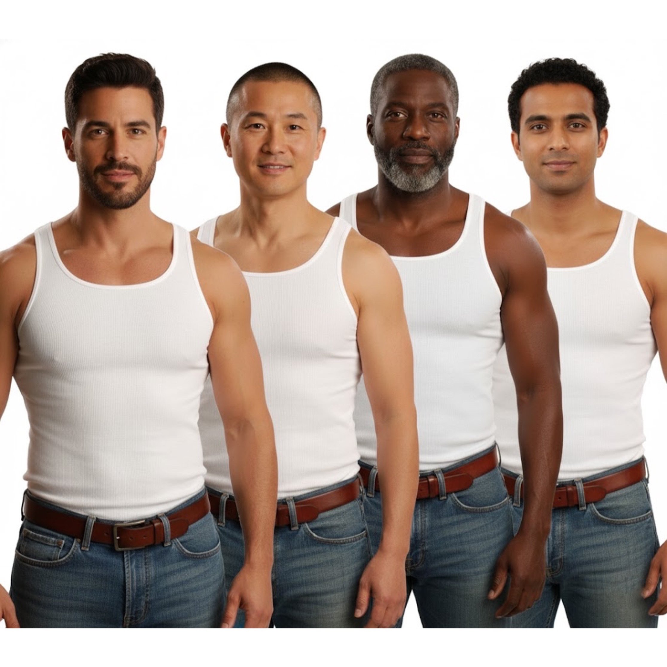 E-shop 4 Herren Baumwoll-Tanktops weiß, , trocknergeeignet, 100% Baumwolle, Ärmellos , Rundhalsausschnitt, , Atmungsaktiv & Bequem, Schnelltrocknend,
