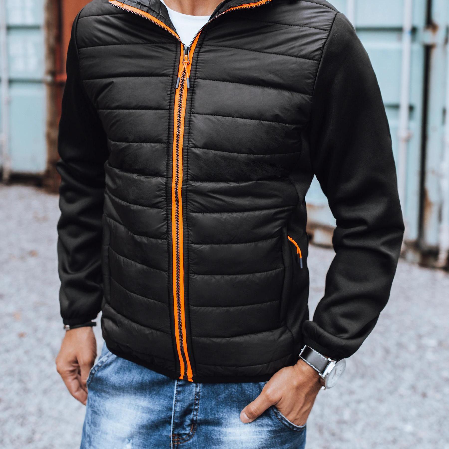 Image of Men's Quilted Jacket With Hood – Lightweight And Comfortable Jacket With Zipper, Elastic Trim, And Pockets, Sporty Design Wear And Spring-fall Season