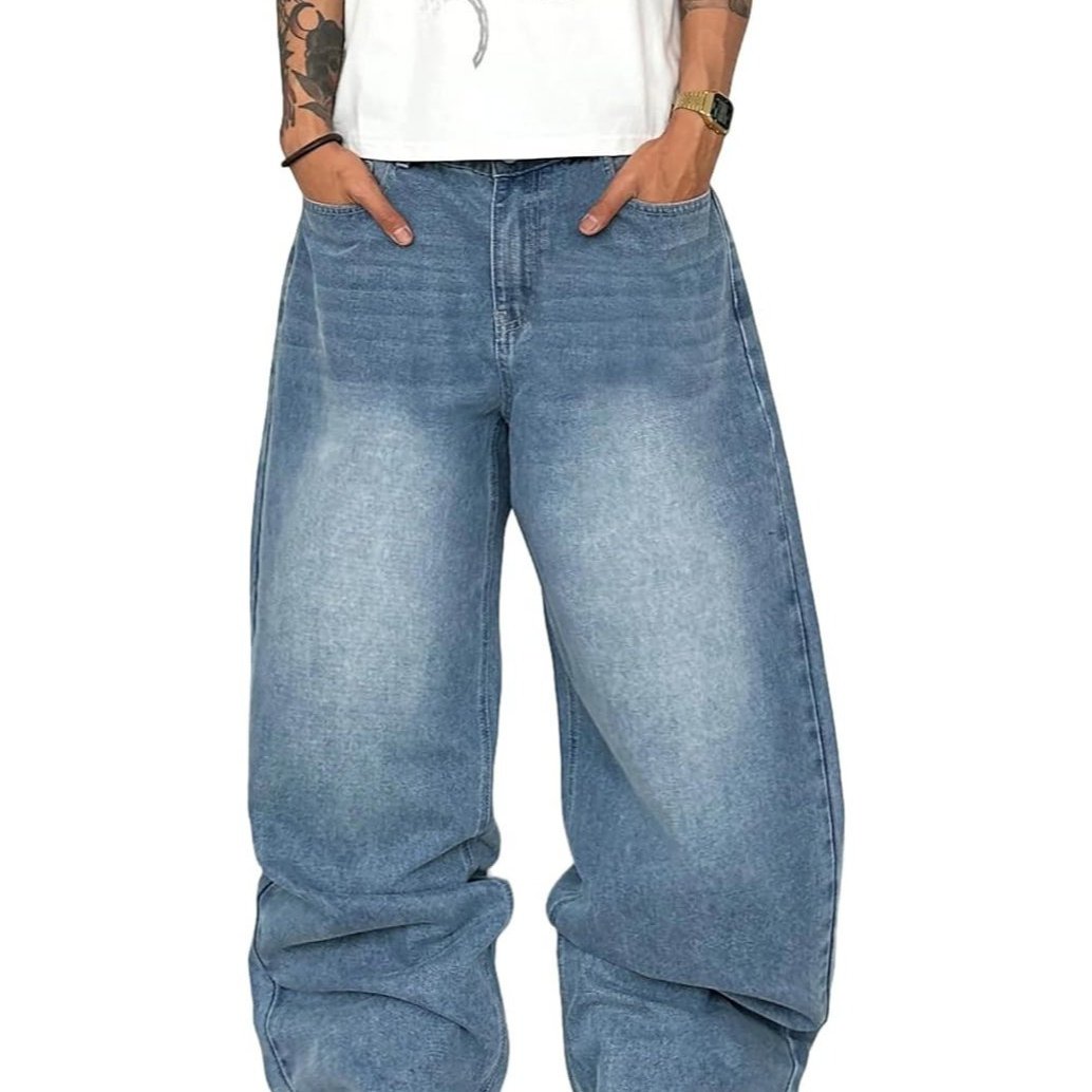 Image of Men's Jeans Super Baggy Y2k Loose Wide Legs Streetwear Size S