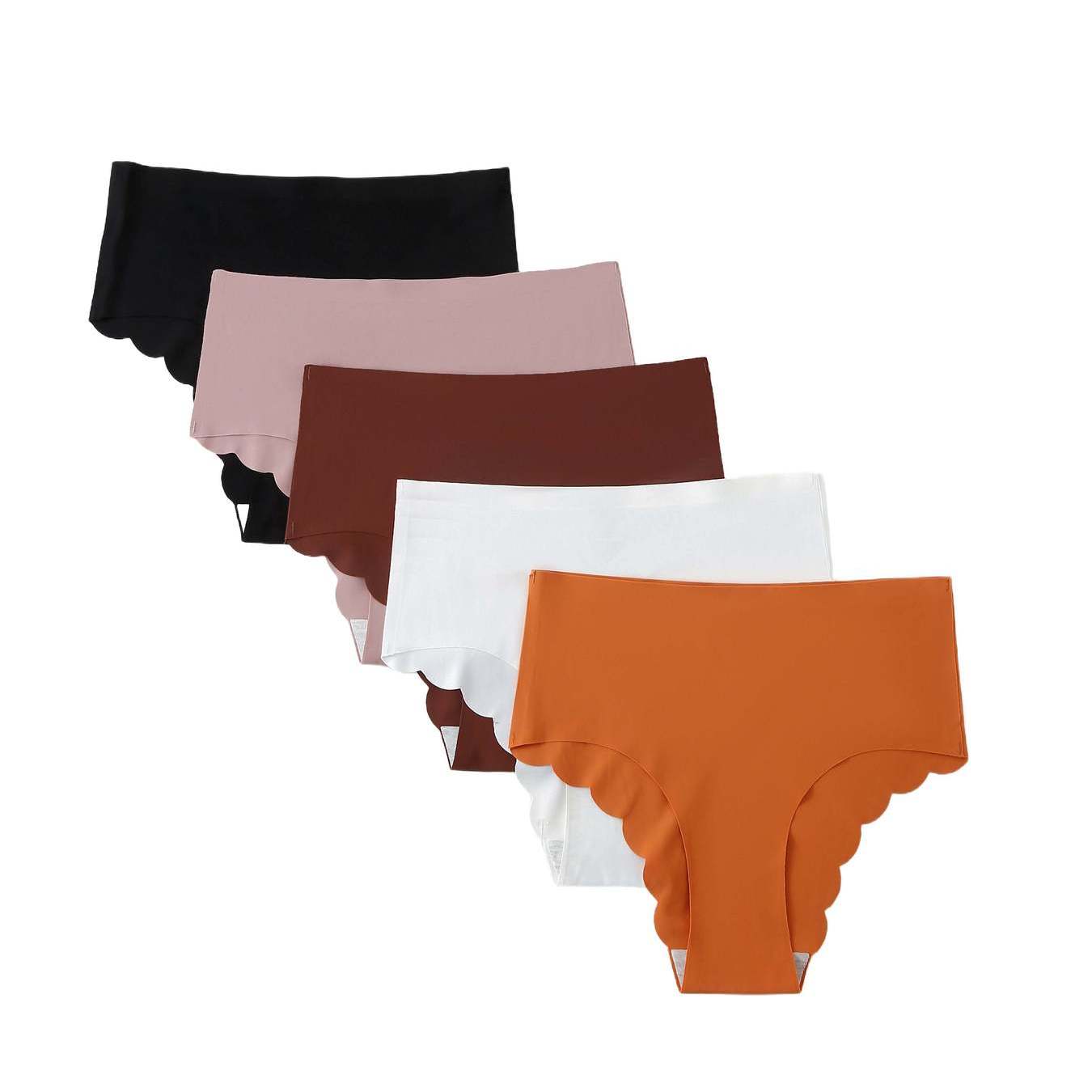 Image of 5-pack Ladies Seamless High Waist Briefs With Edge - Stretch Underwear - Breathable - S To 4xl
