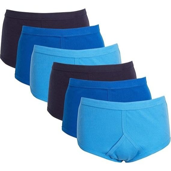 TEMU Men's 6 Pack Cotton Briefs White 100% Cotton Waistband