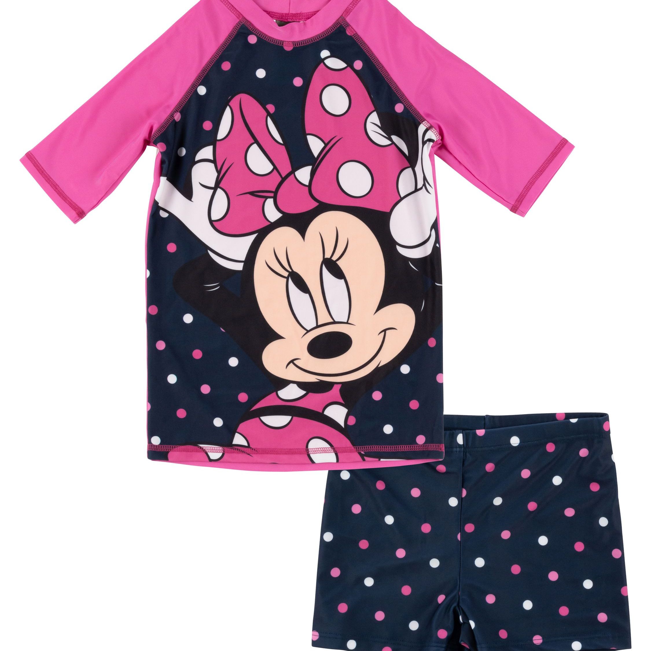 Image of Mouse Swim Set For Girls - Children's Bathing Set With Shirt And Pants, Two-piece Blue/pink