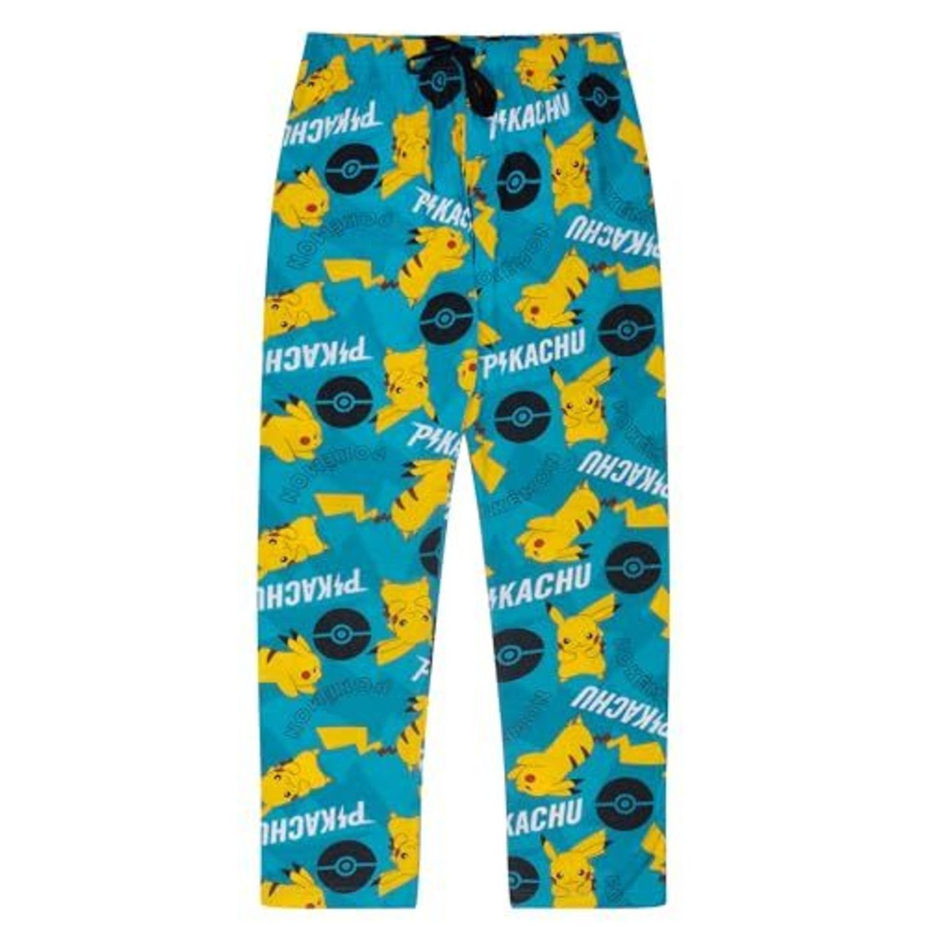 TEMU - Pikachu 100% Cotton Mens Lounge Trousers All Pyjama Bottoms, Pikachu, Blue