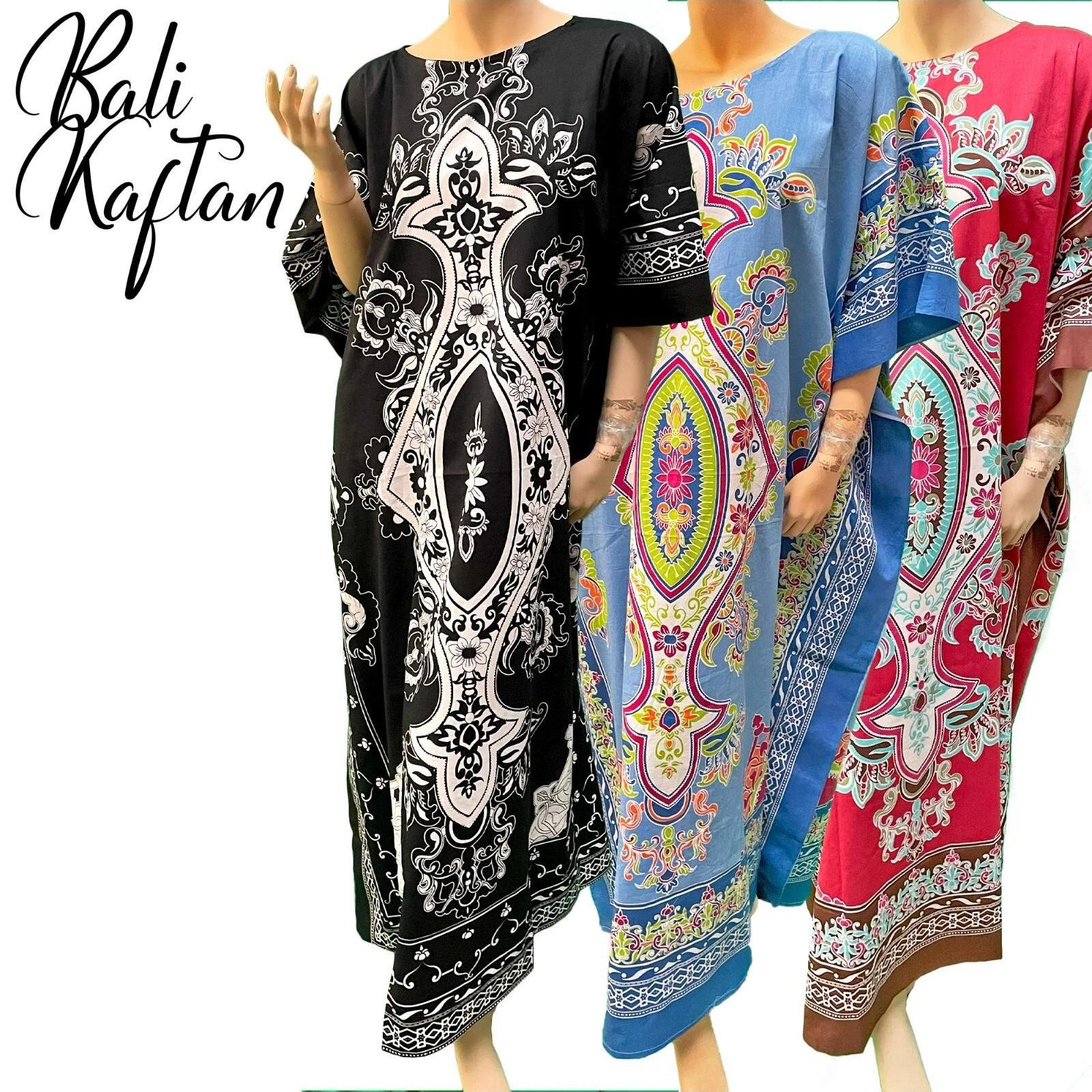 TEMU Bali Cotton Beautiful Kaftan Dress Batik Plus Beach Plus Size