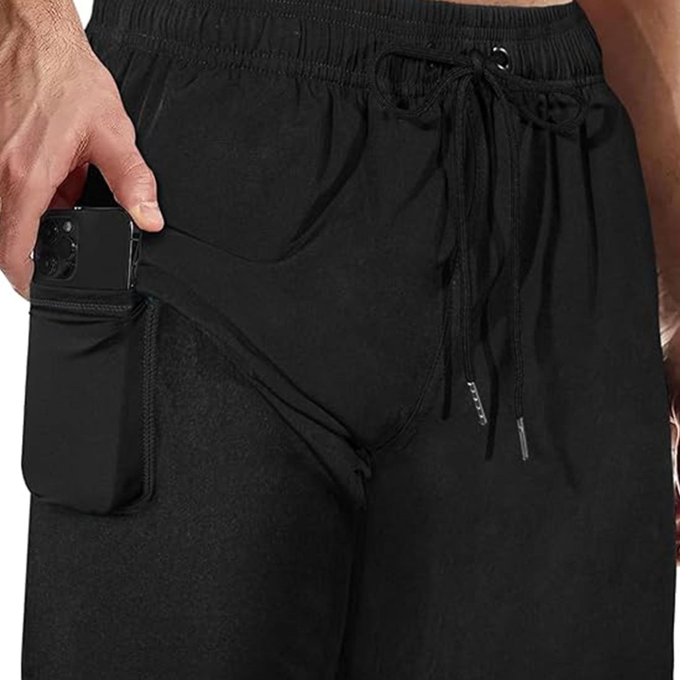 Image of Badeshorts Herren Swimming Trunks With Compression Liner 2 In 1 Quick-drying Board Shorts Training Shorts With Adjustable Waist Drawstring And Pockets, Size L/xl