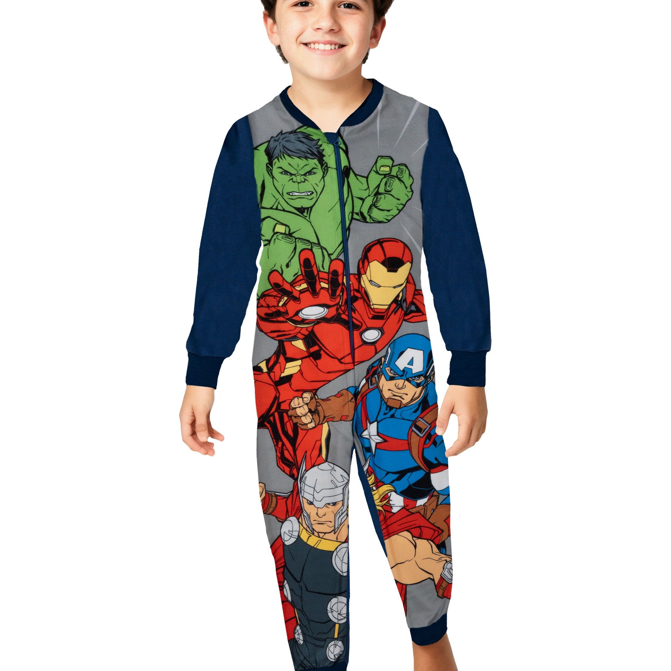 Image of The Avengers Pajamas For Boys – Long-sleeved Children's Pajama Gray/blue