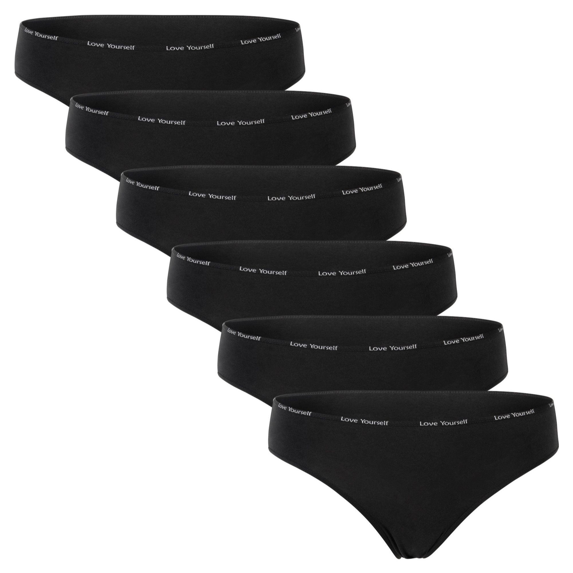 Image of Ladies' Tanga "love Yourself" - Mini Slip With Decorative Bow - 6-pack
