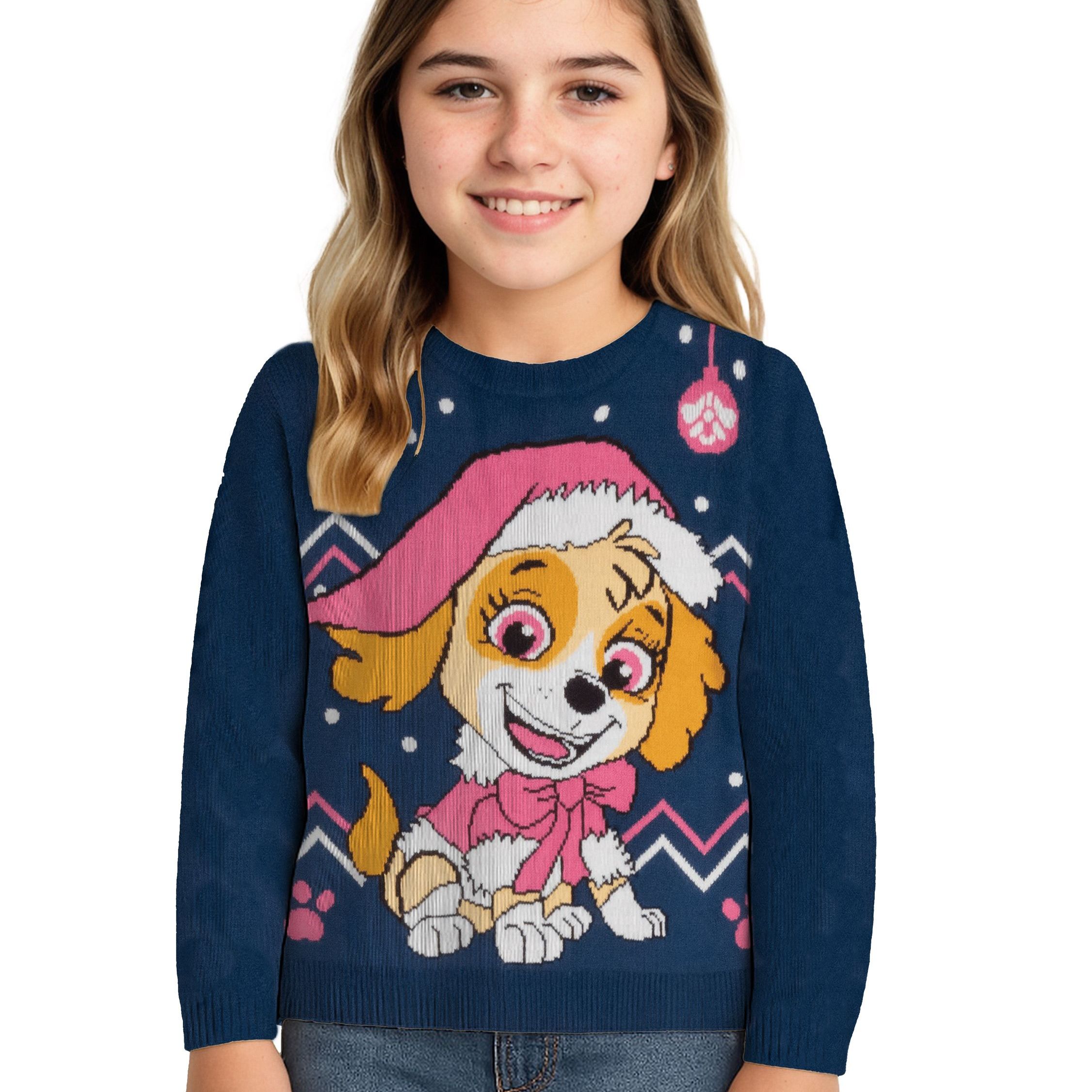 Winter Sweater For Girls - Skye Winter Knit Pullover Sweatshirt Ugly Sweater Blue/pink