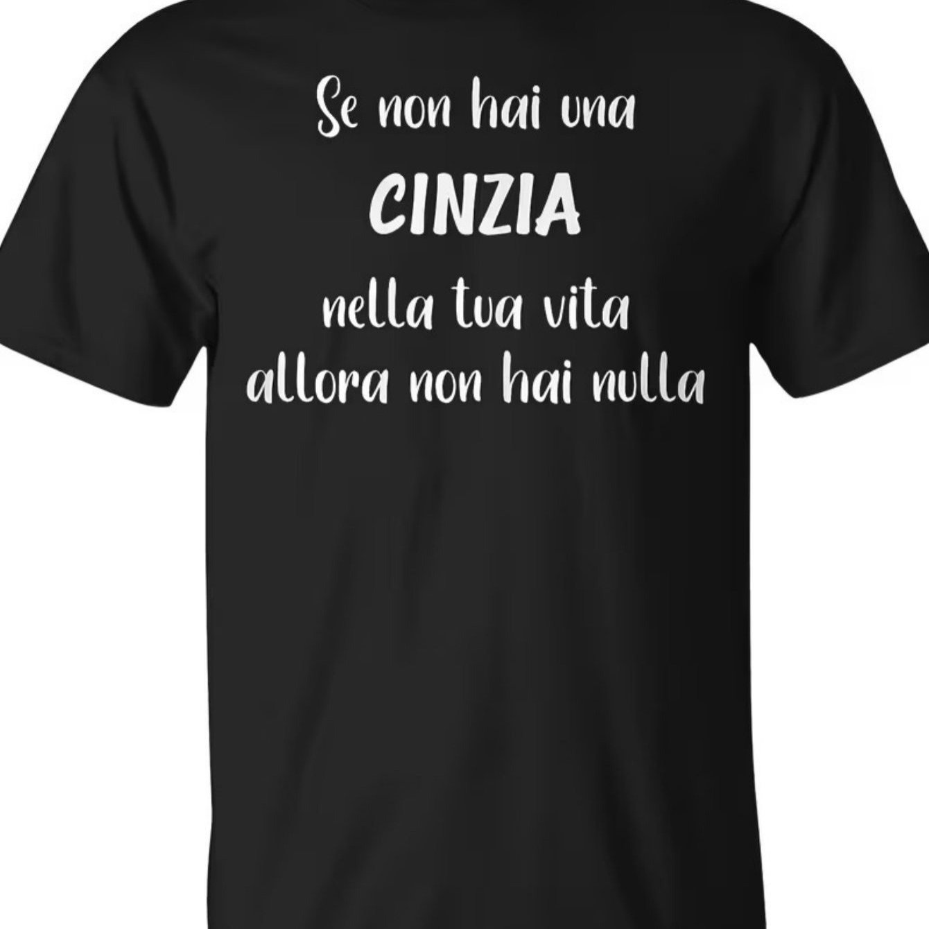 TEMU Maglietta Italian Quote - "Se Non Hai la nella Tua Vita" con Testo , Maniche Corte , Taglio Regolare Lavabile in Lavatrice, Regalo per