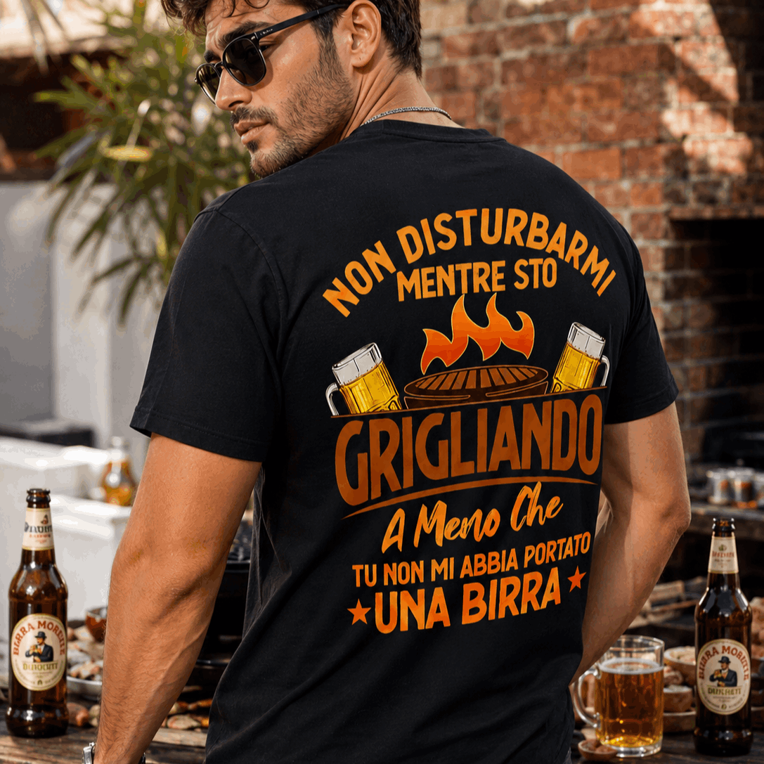 TEMU T-shirt da 100% e casual, con stampa divertente Non disturbarmi mentre sto grigiando a meno che tu non mi abbia una birra, per barbecue estivi e