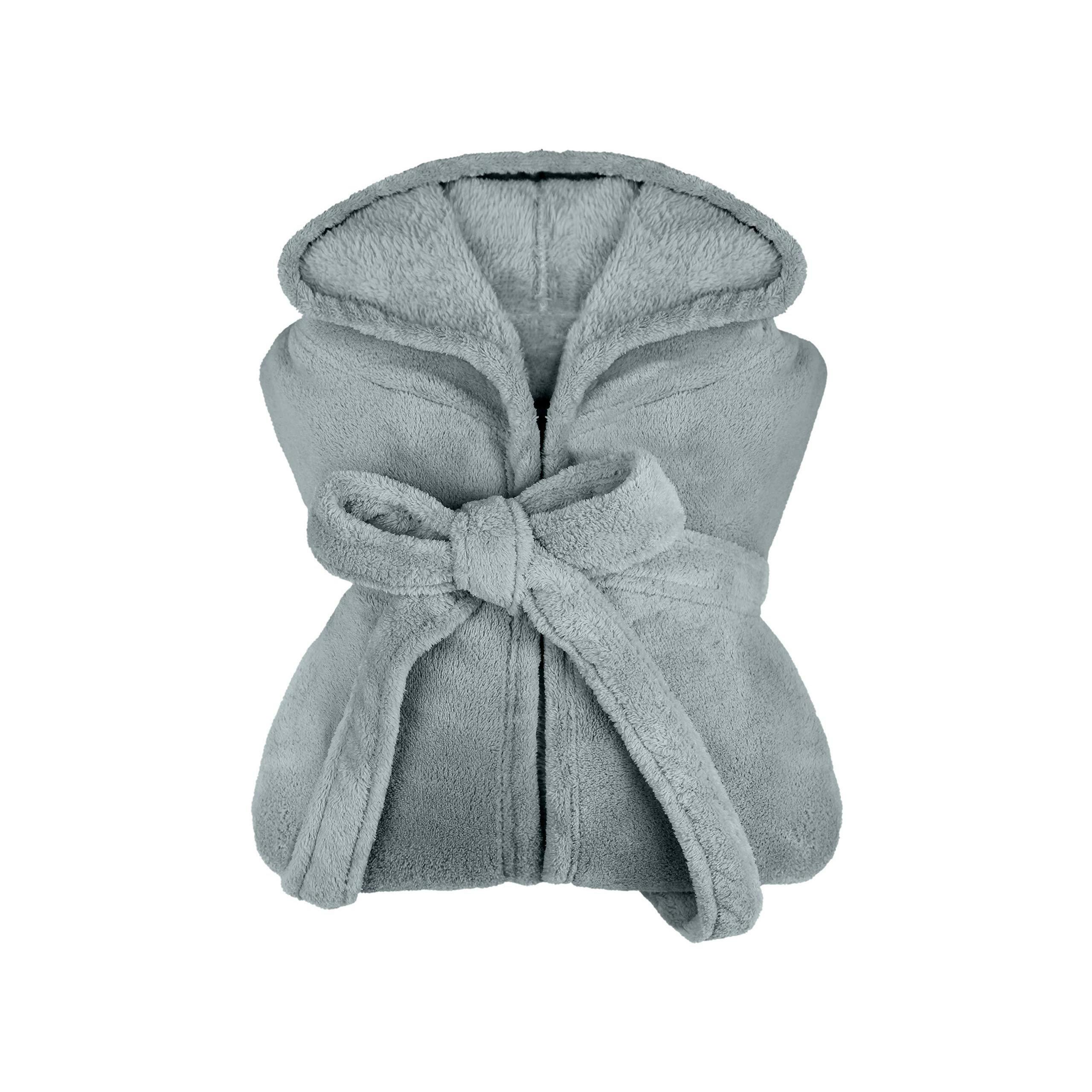 Bathrobe Morning Gown, With Hood For , Cozy Fleece, Knee-length With Belt, Fluffy & Soft, For Sauna Bath At Home, Loungewear