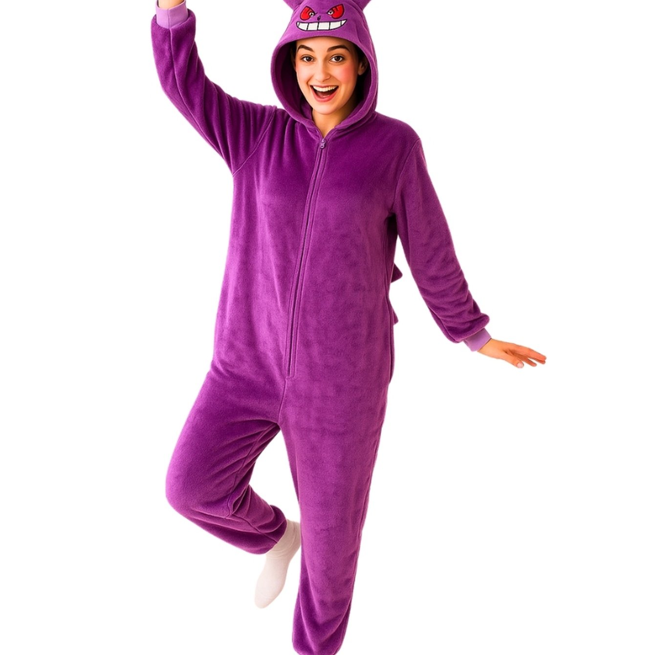 E-shop Plus Size Pyjama Kostüm Cosplay Pokémon Gengar mit Kapuze und für Nerd Hunter, 100% Polyester, Herbst und Winter, Freizeit, Party und , S - XXL