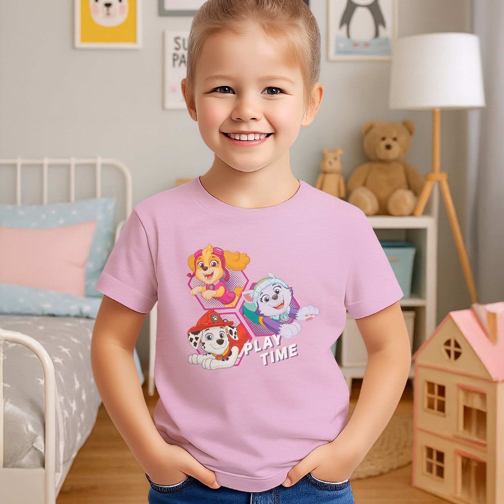 T-shirt For Girls - Playtime Shirt Short Sleeve Top Pink